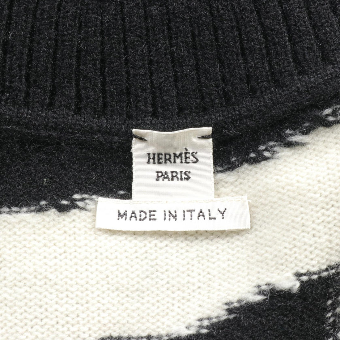 Hermes Cashmere Long Dress Black/White