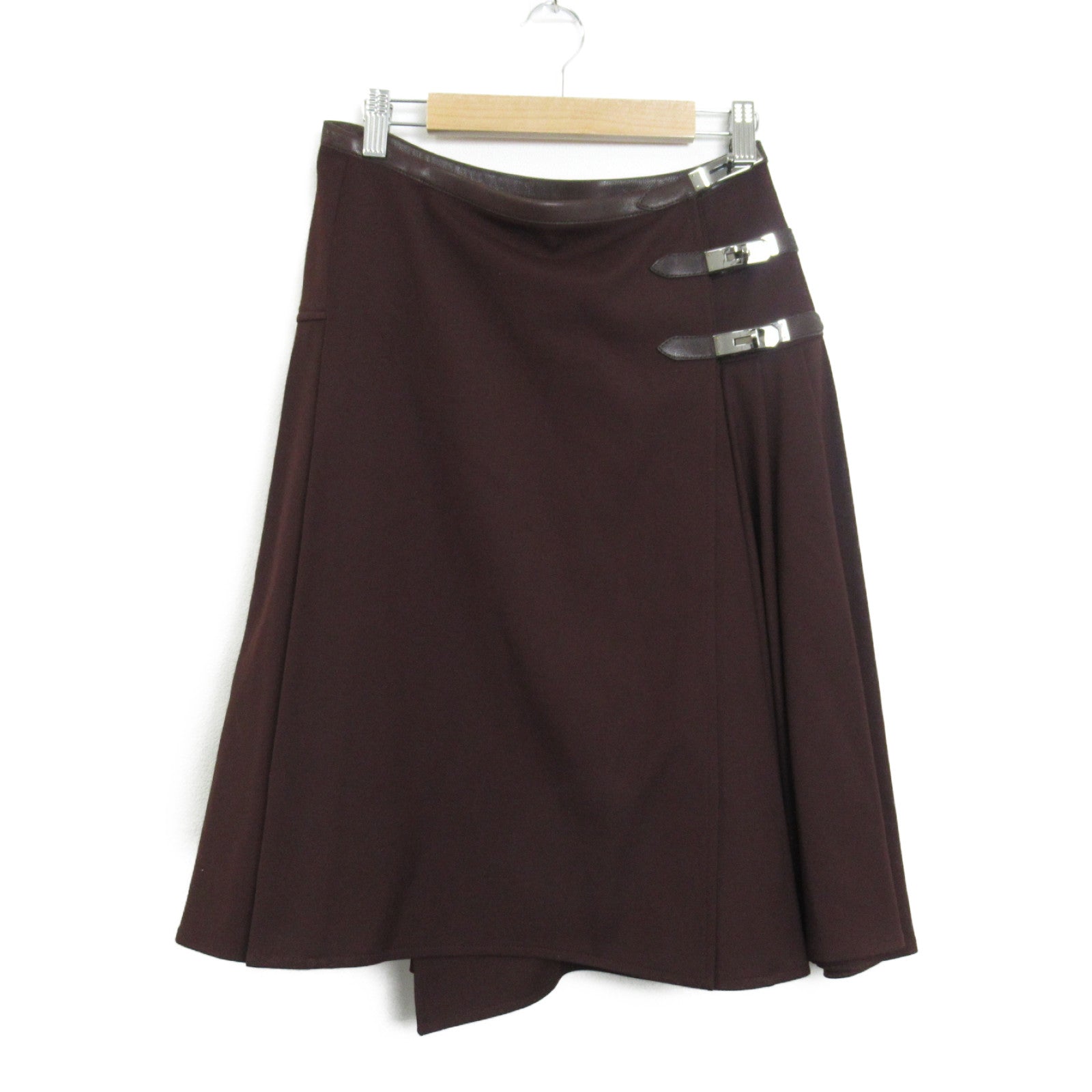 Hermes Virgin Wool Skirt with Kelly Hardware