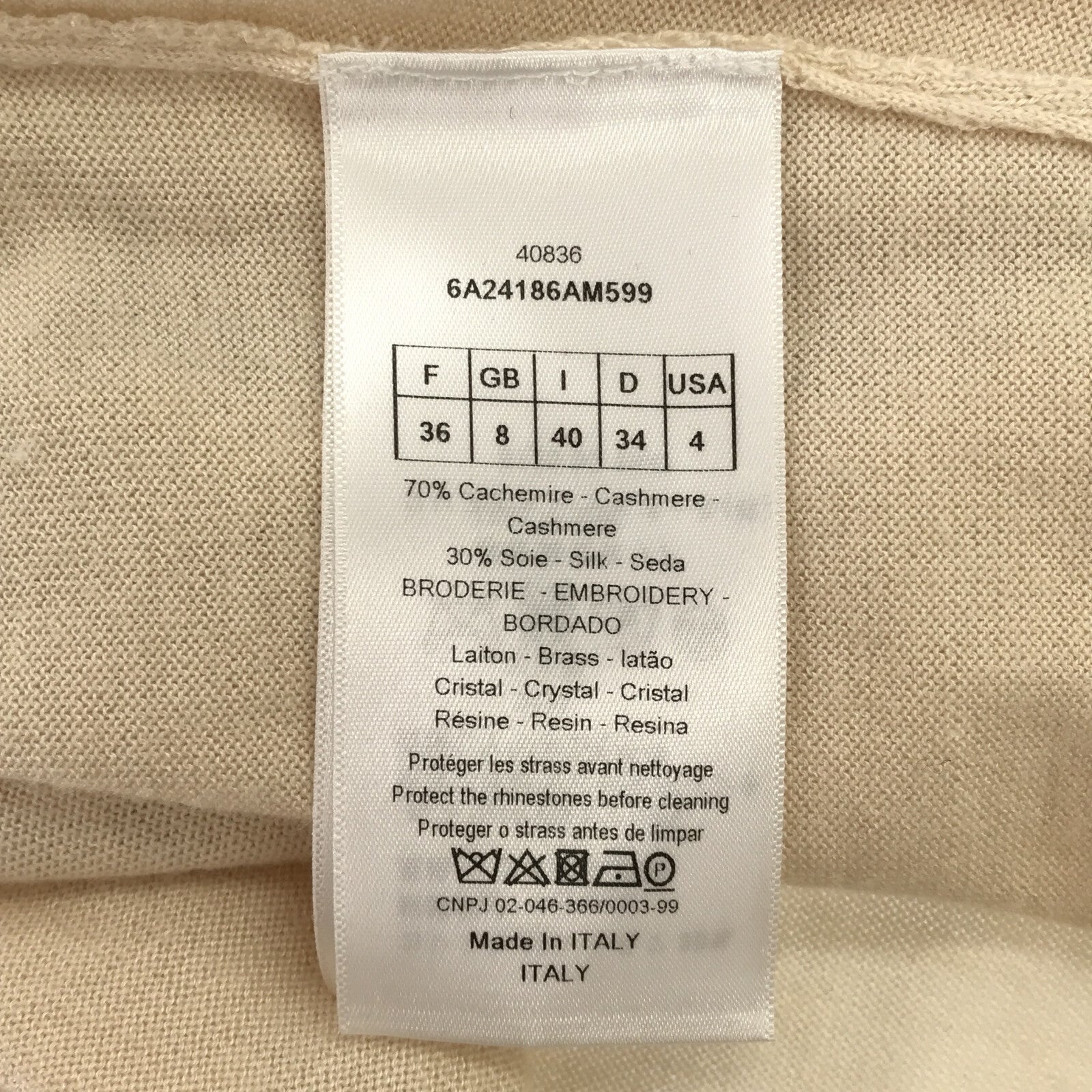 Dior Cashmere Cardigan White Women