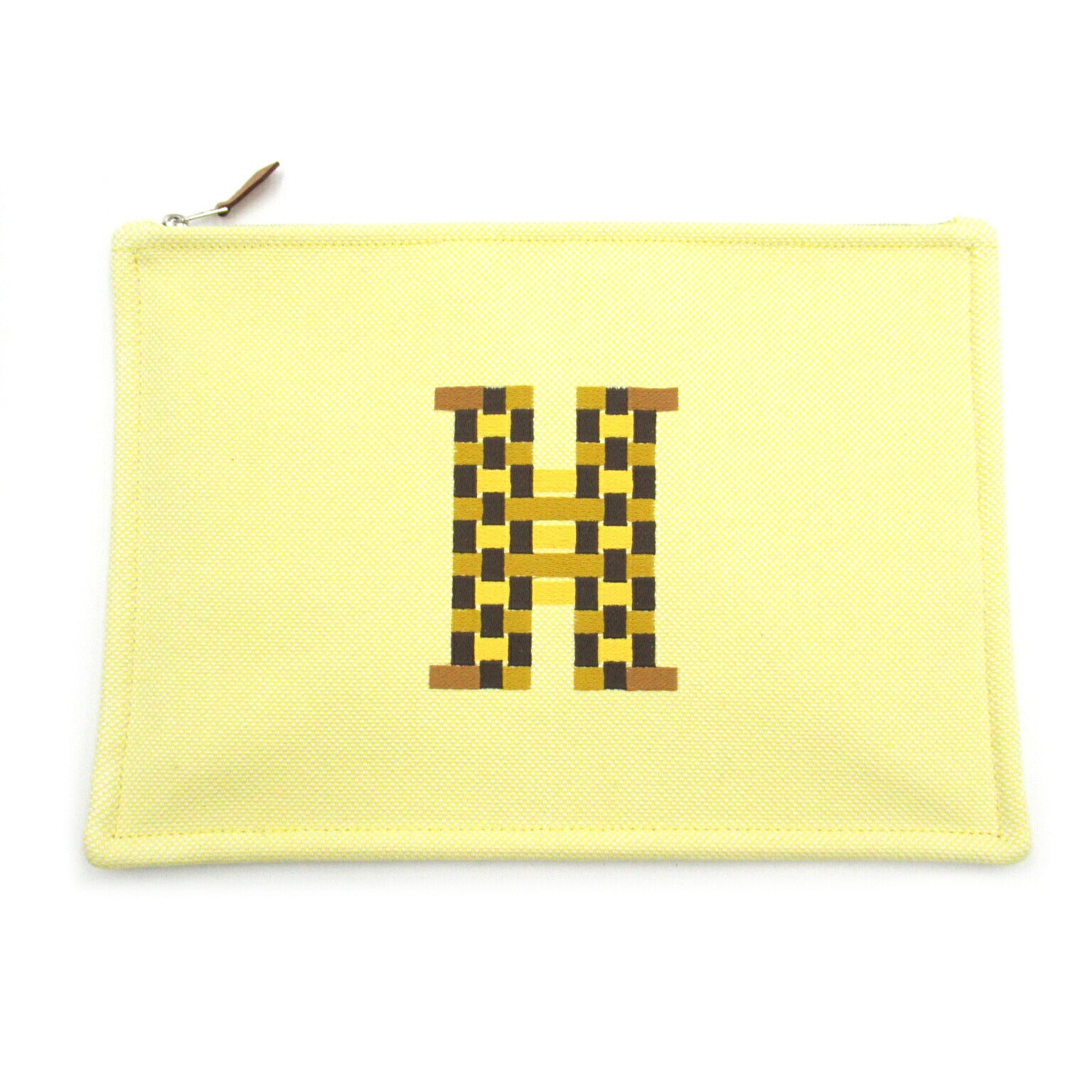 Hermes Canvas H Tissage Pouch Yellow