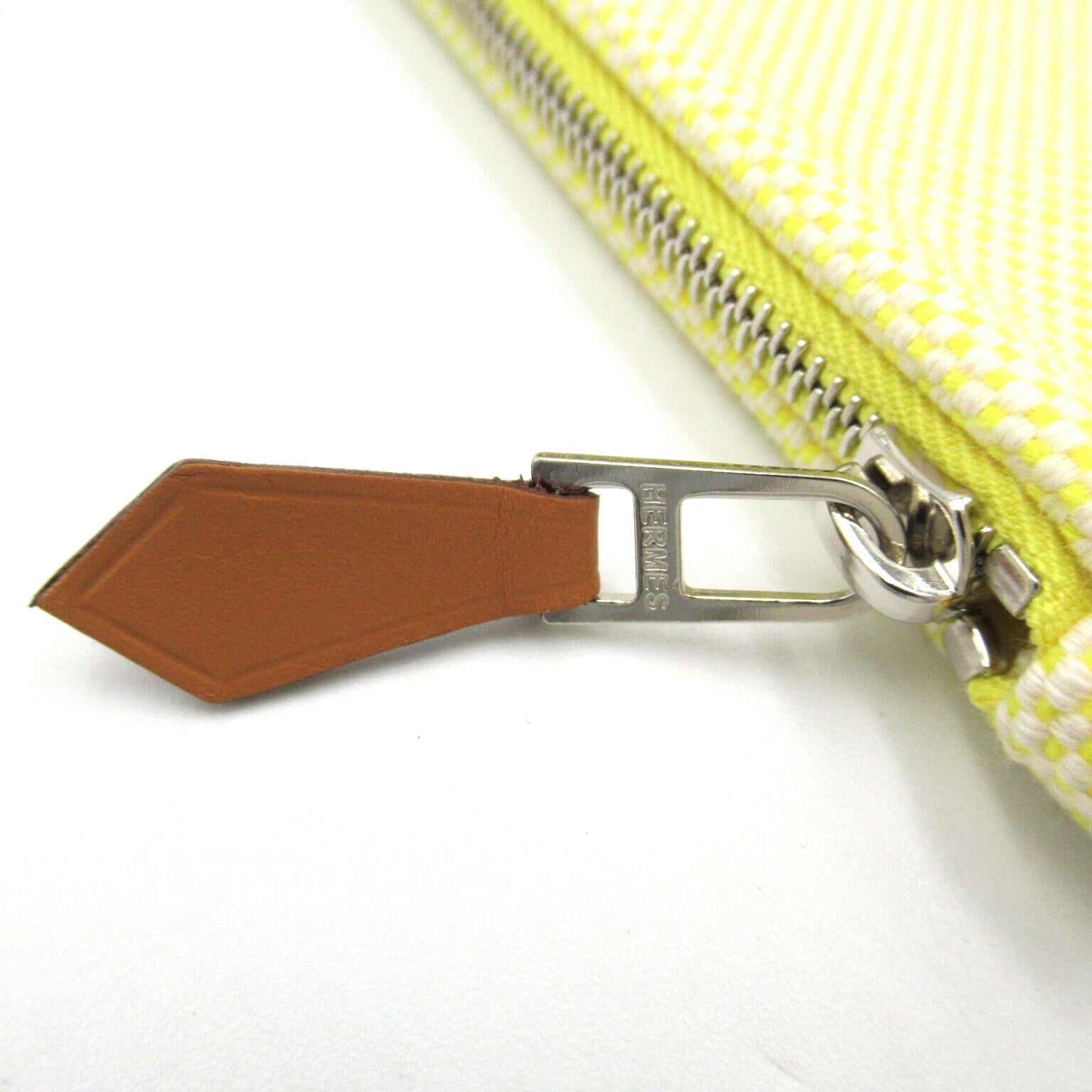 Hermes Canvas H Tissage Pouch Yellow