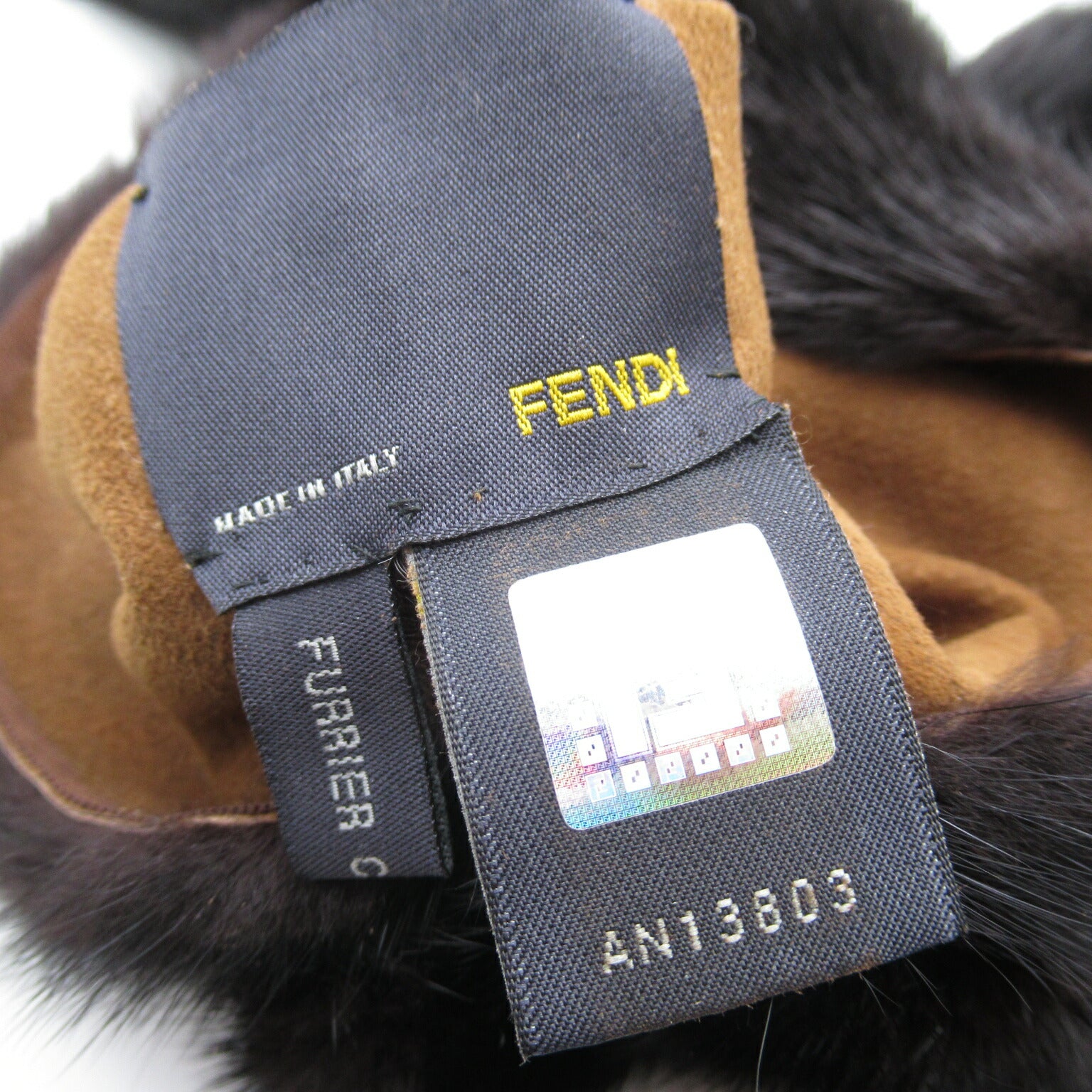 Fendi Mink FF Logo Scarf Brown