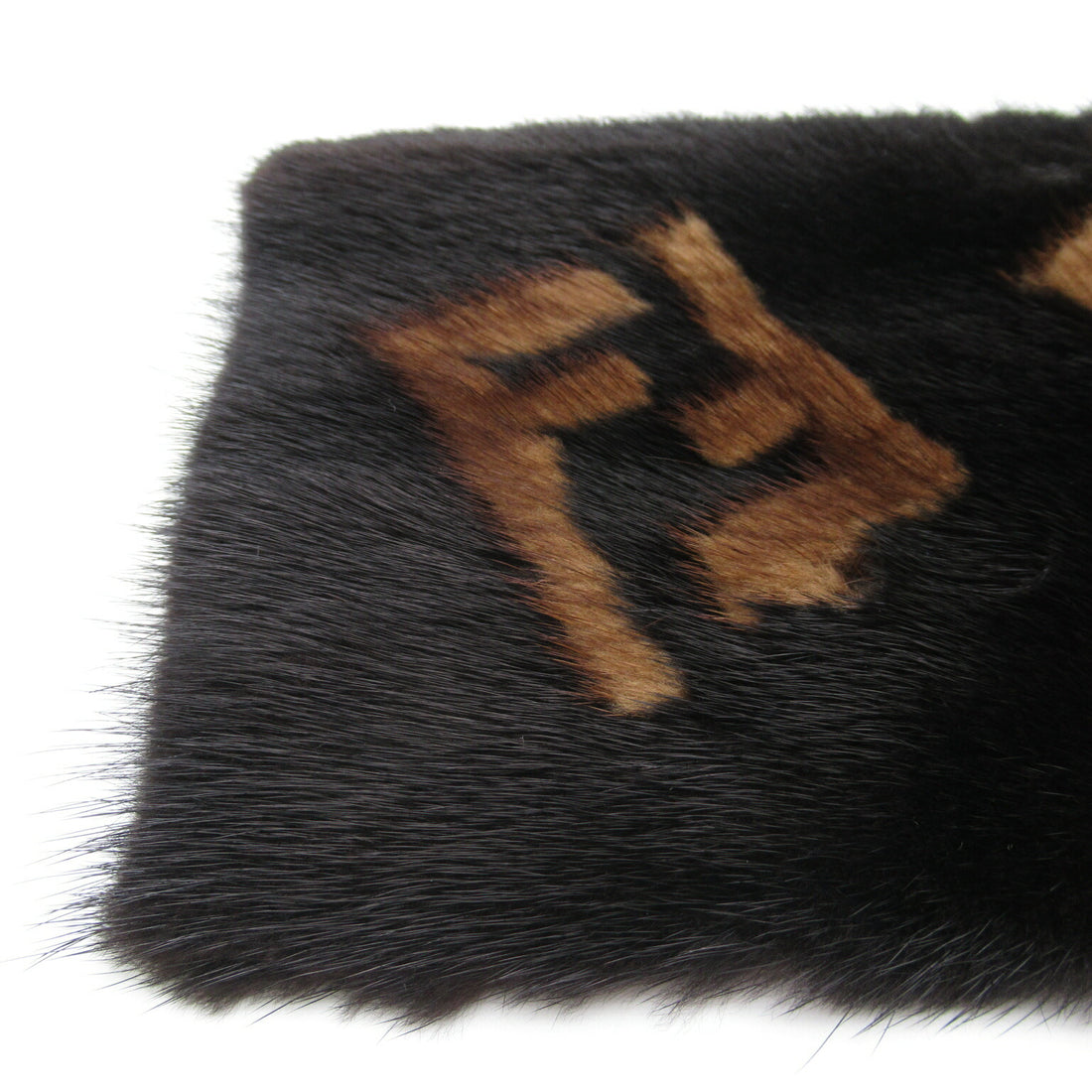 Fendi Mink FF Logo Scarf Brown