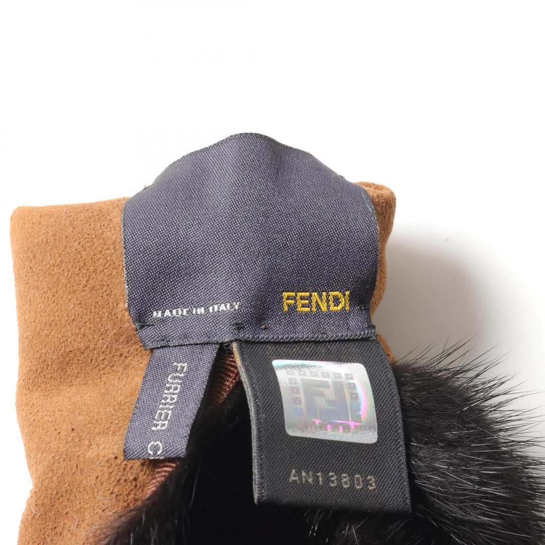 Fendi Mink FF Logo Scarf Brown