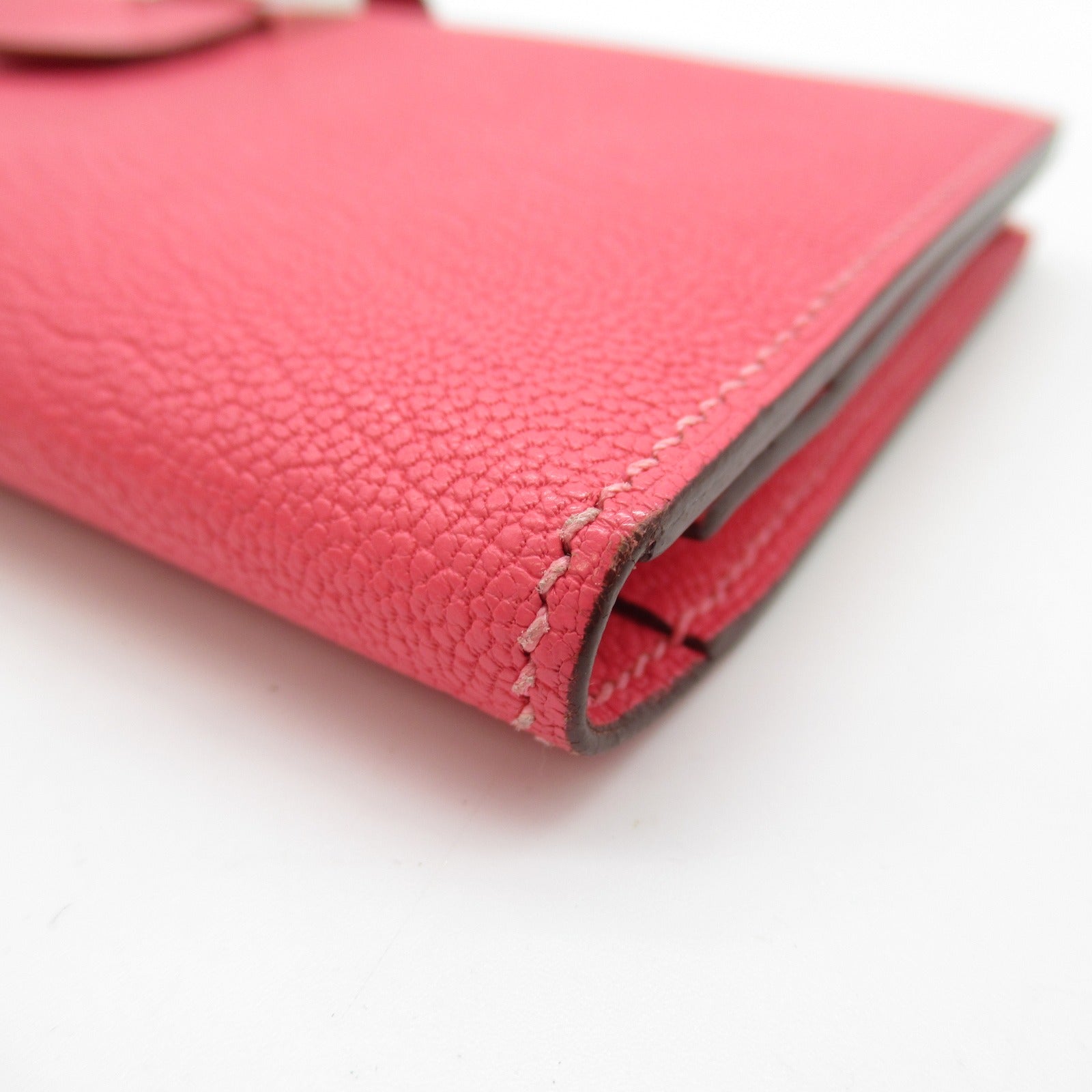 Hermes Bearn Souffle Long Wallet Pink Leather