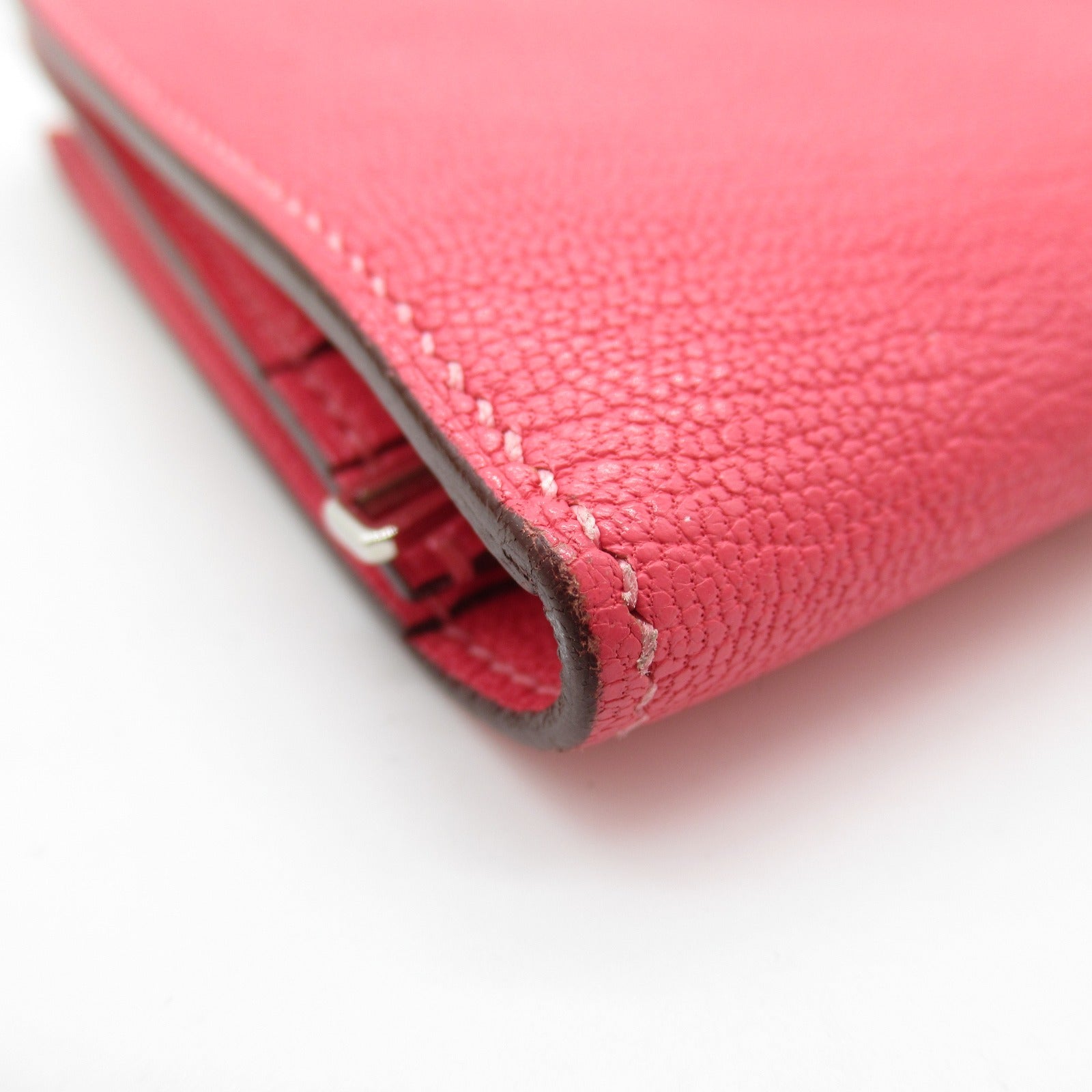 Hermes Bearn Souffle Long Wallet Pink Leather