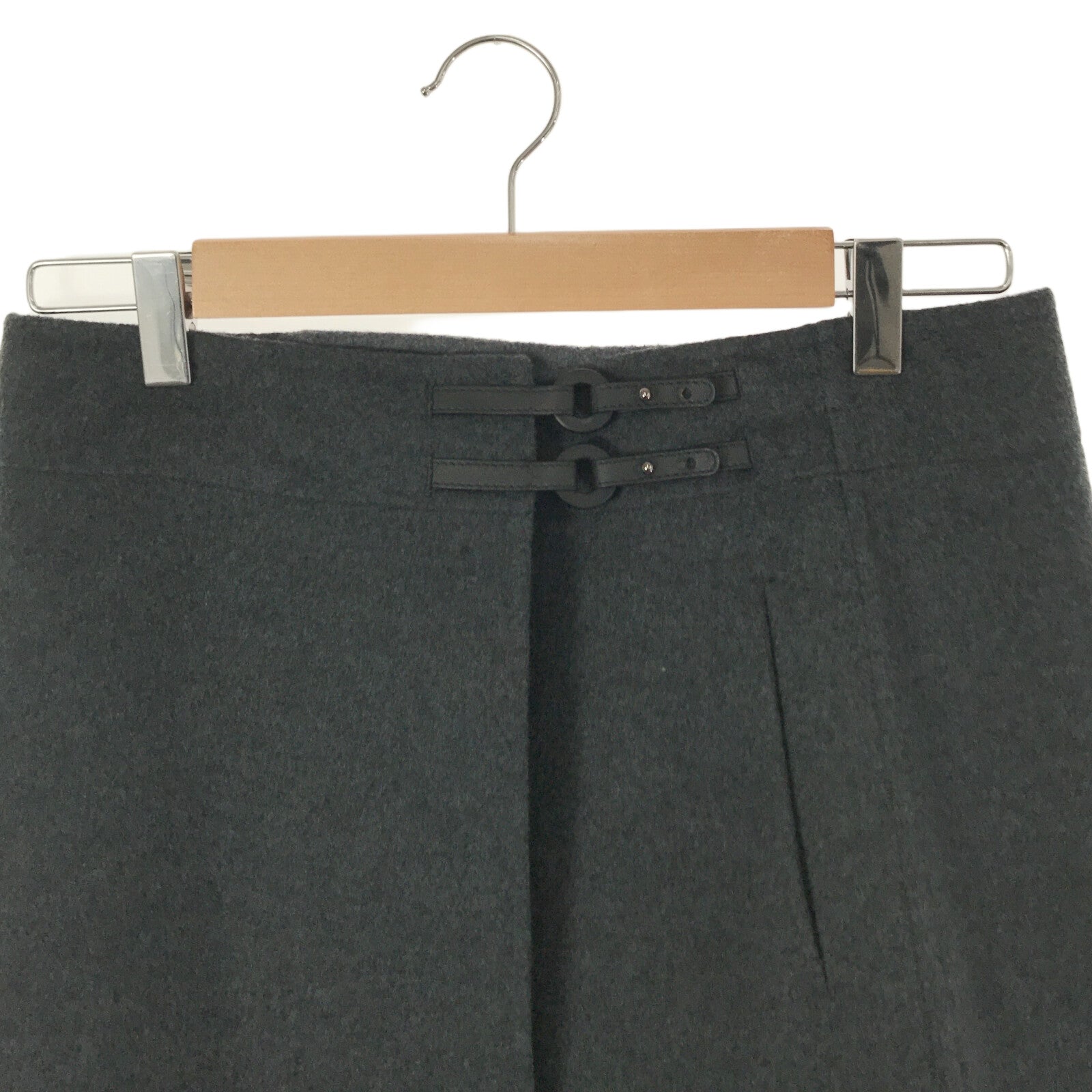 Loro Piana Cashmere Wrap Skirt Gray