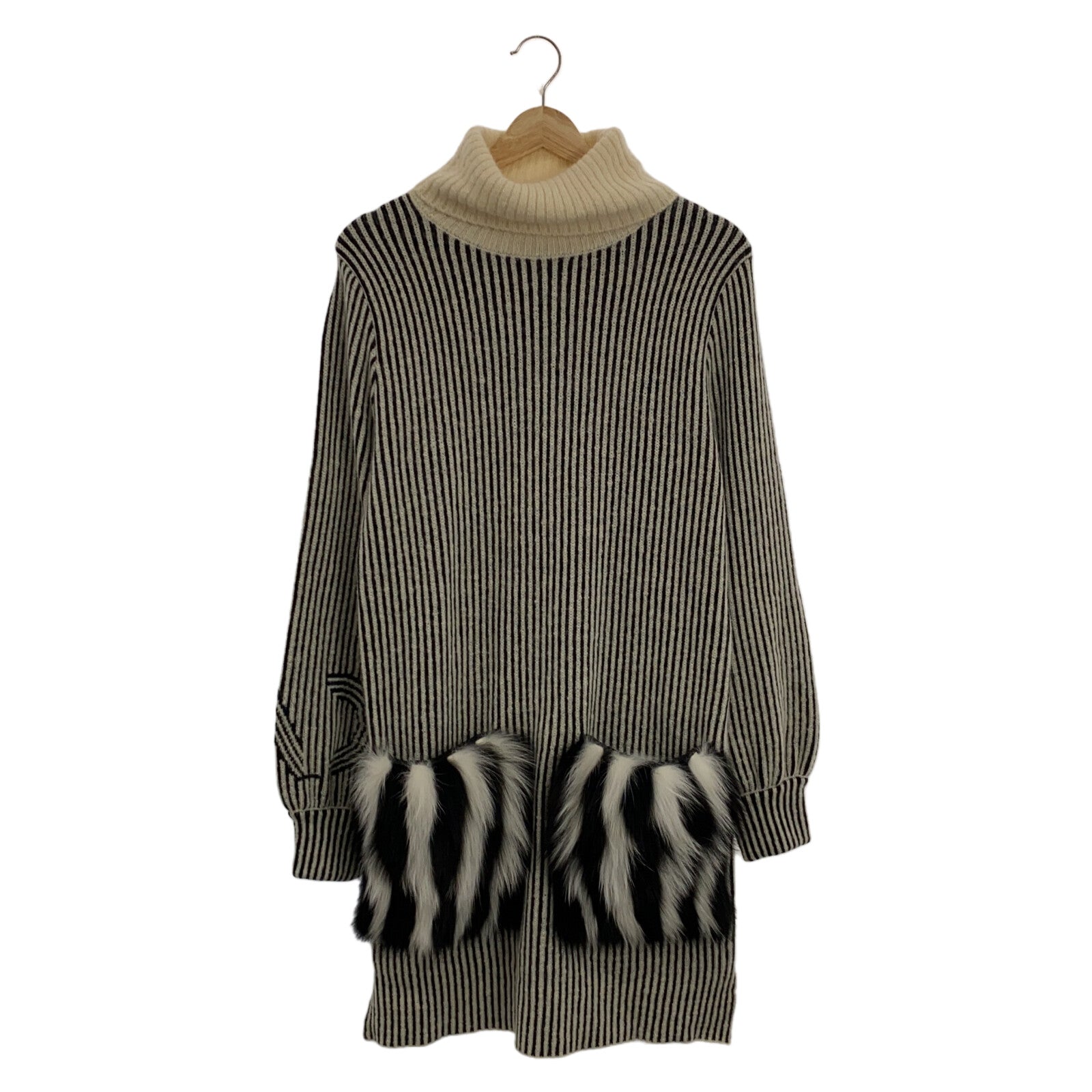 Fendi Wool Turtleneck Sweater with Fur