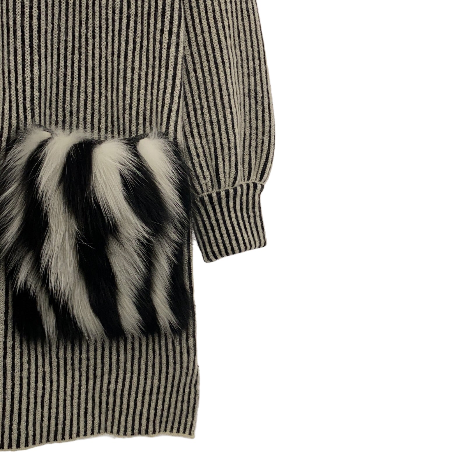 Fendi Wool Turtleneck Sweater with Fur