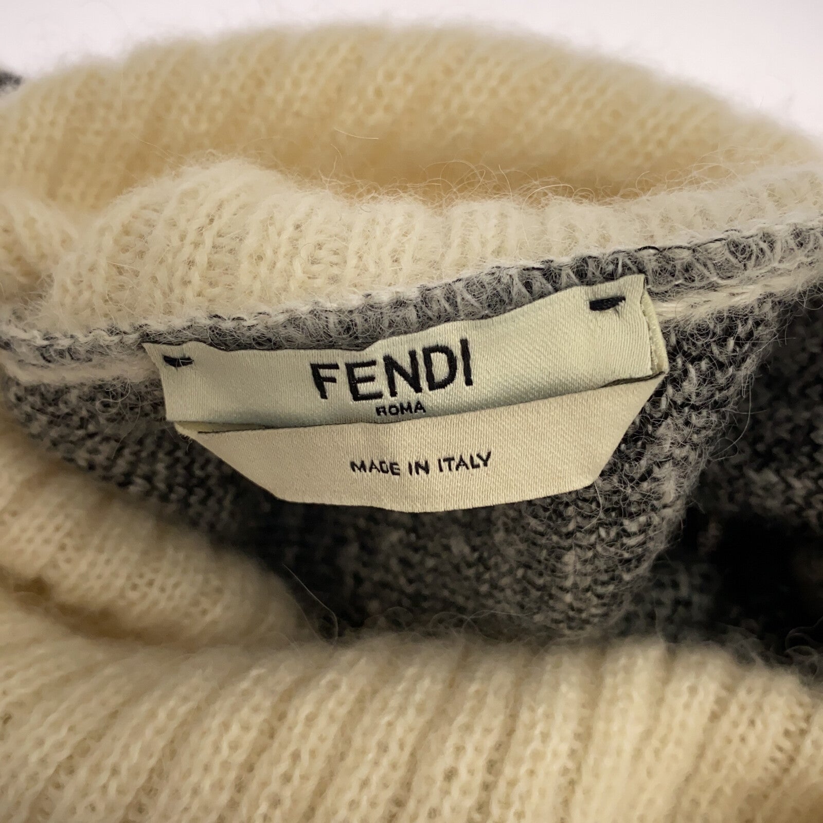 Fendi Wool Turtleneck Sweater with Fur