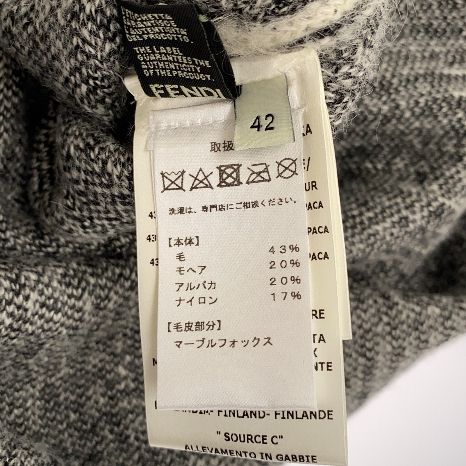 Fendi Wool Turtleneck Sweater with Fur