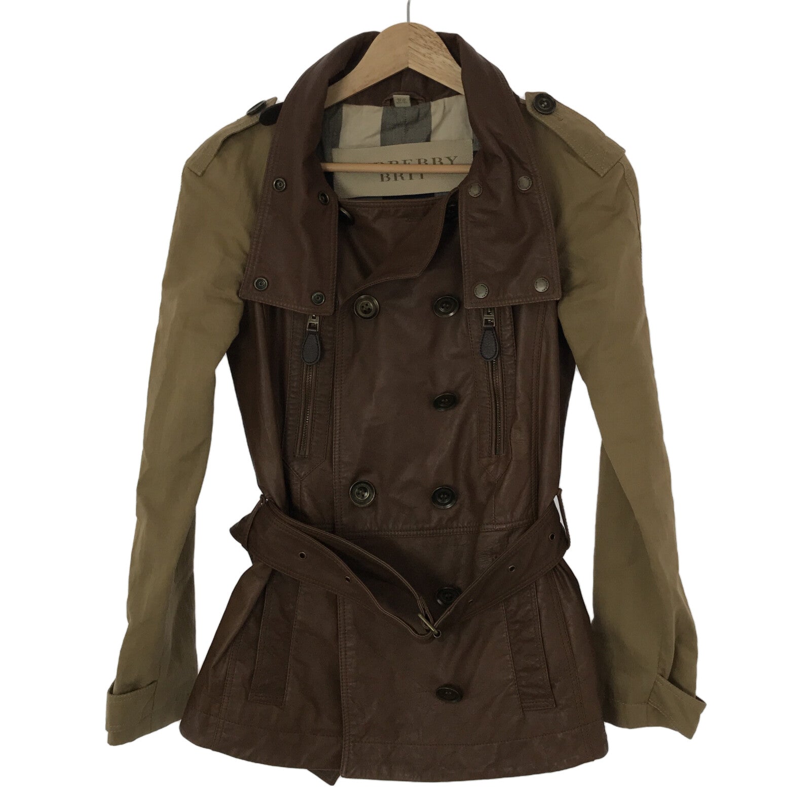 Burberry BRIT Leather Coat Brown