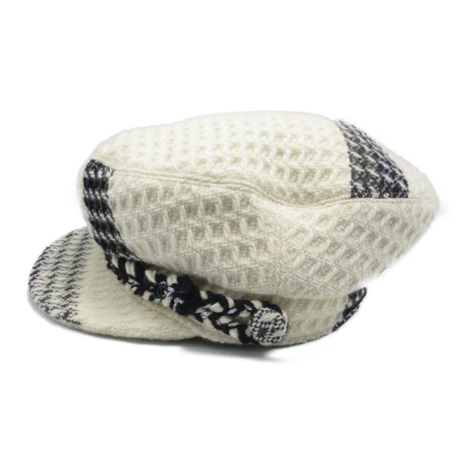 Chanel Wool Cap Hat White Used