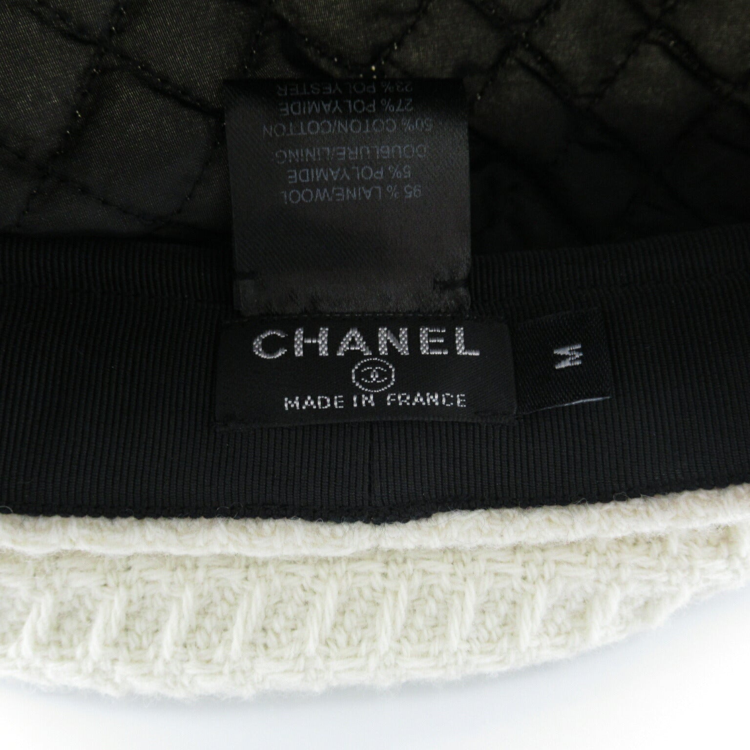 Chanel Wool Cap Hat White Used