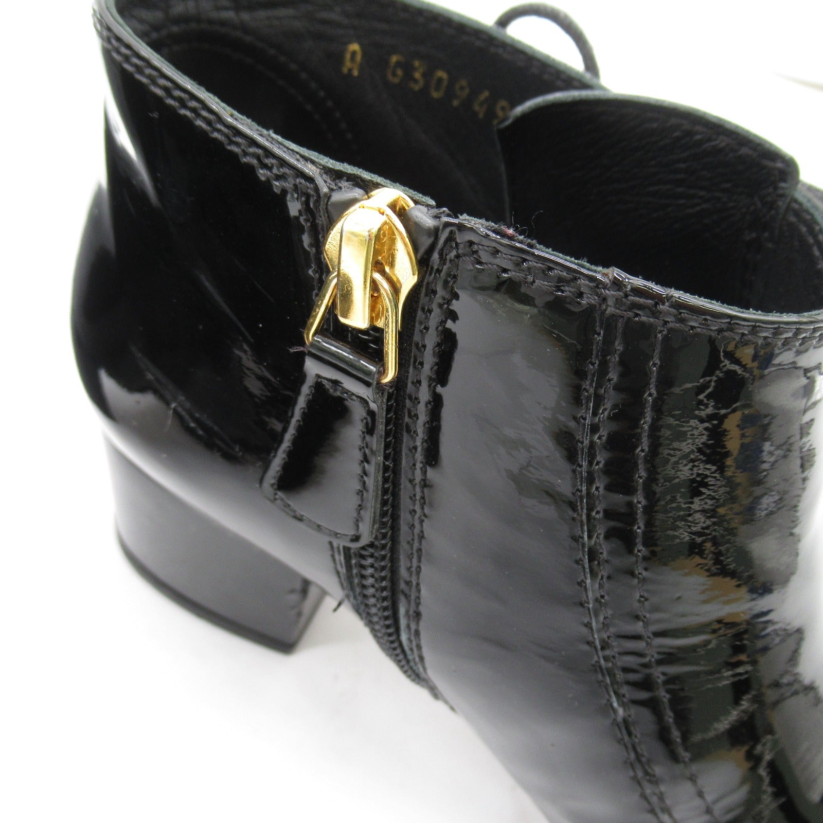 Chanel Patent Leather Short Boots Black