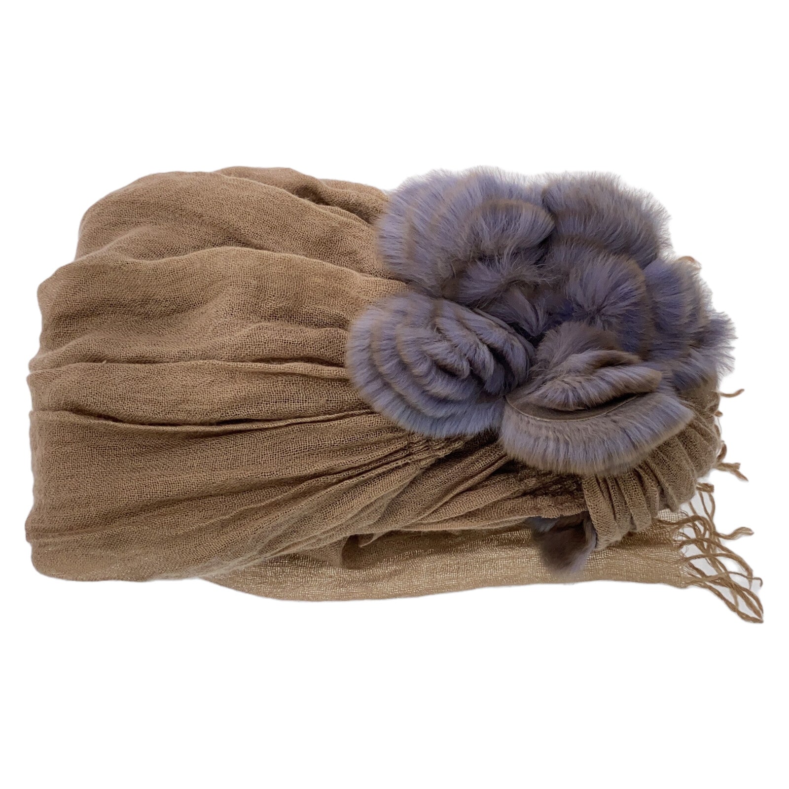 Fendi Cashmere Stole with Mink Flower