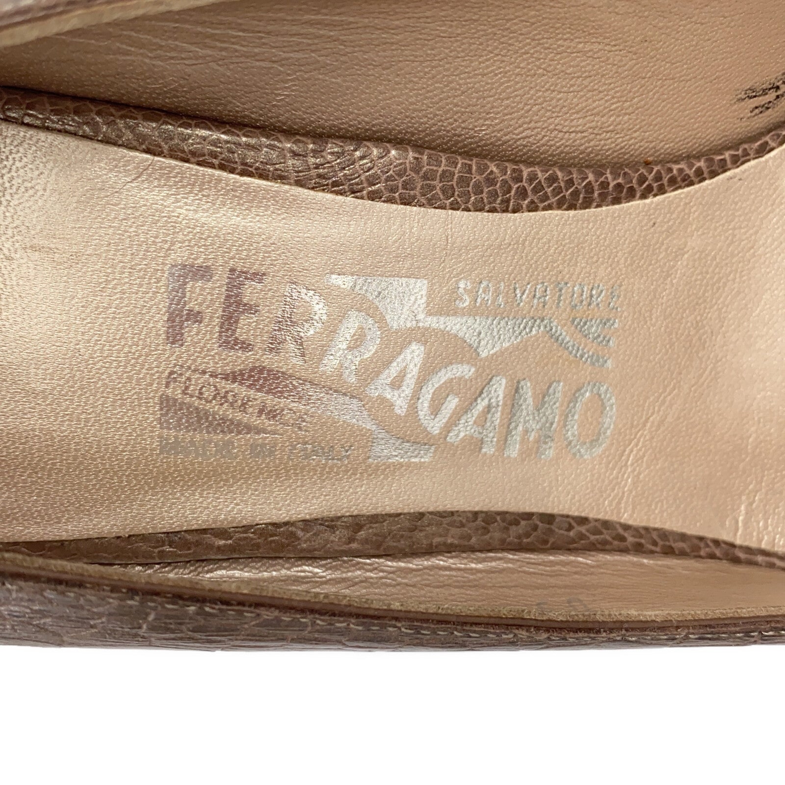 Salvatore Ferragamo Open Toe Pumps Brown