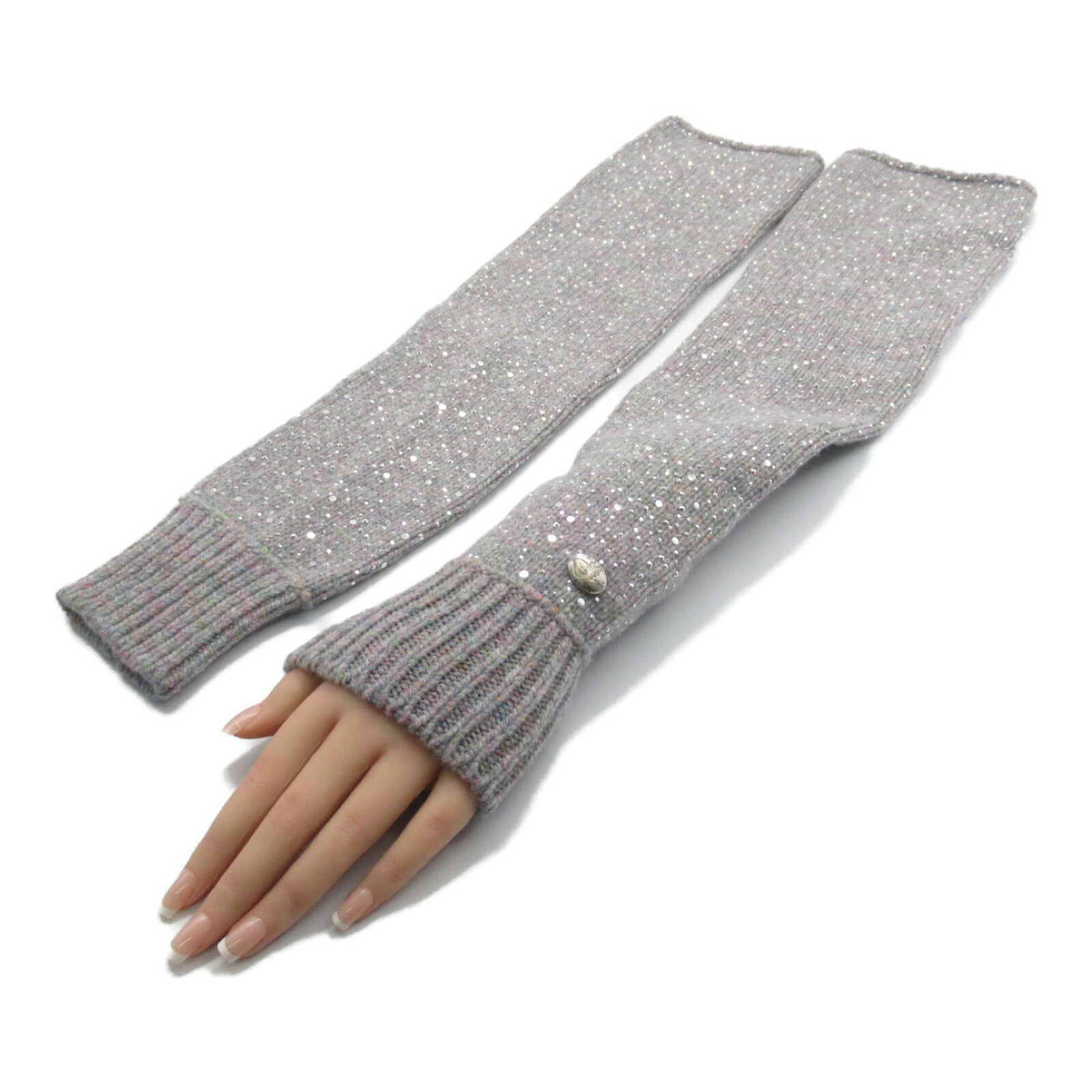 Chanel Wool Cotton Arm Warmers Gloves