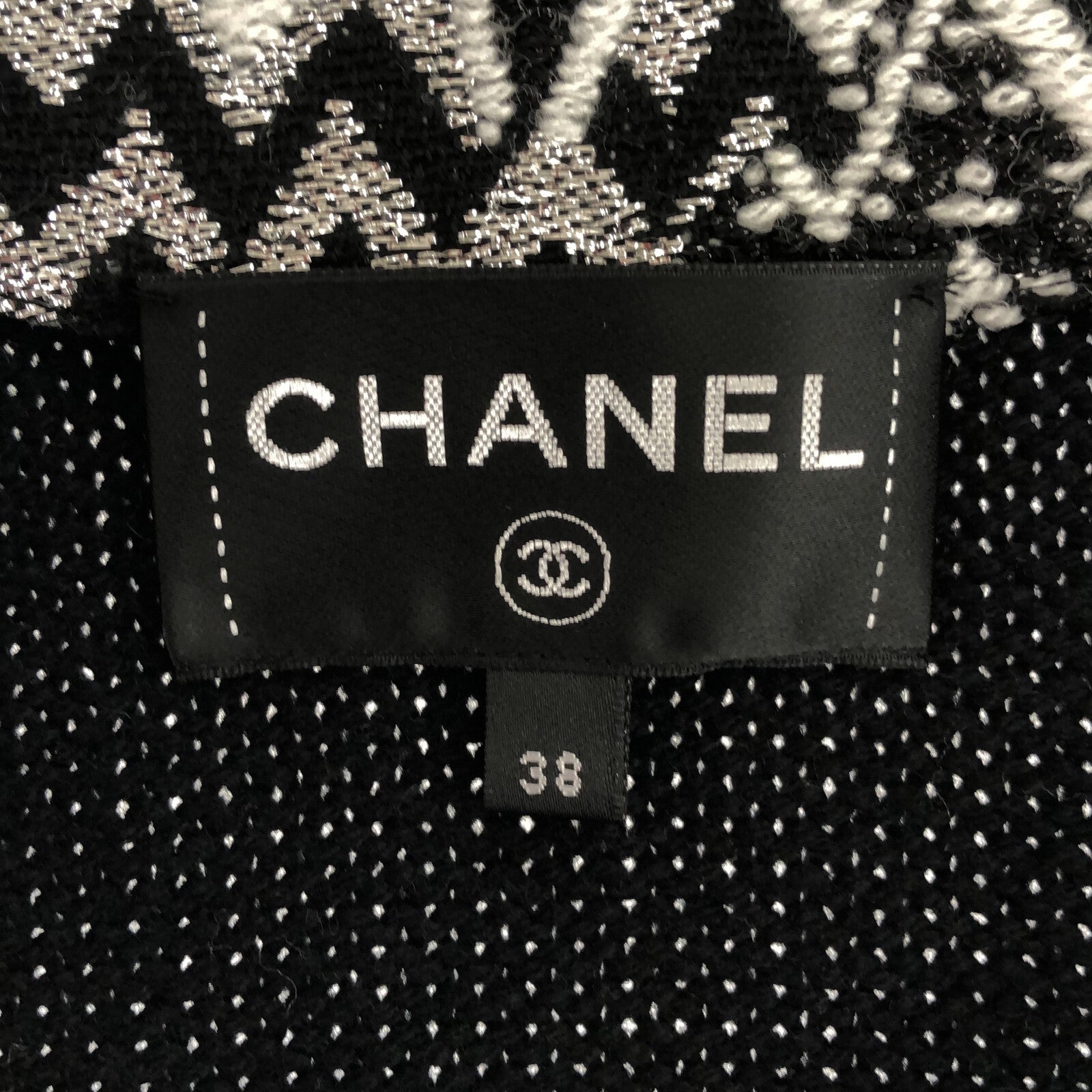 Chanel Wool Knit Long Coat Black