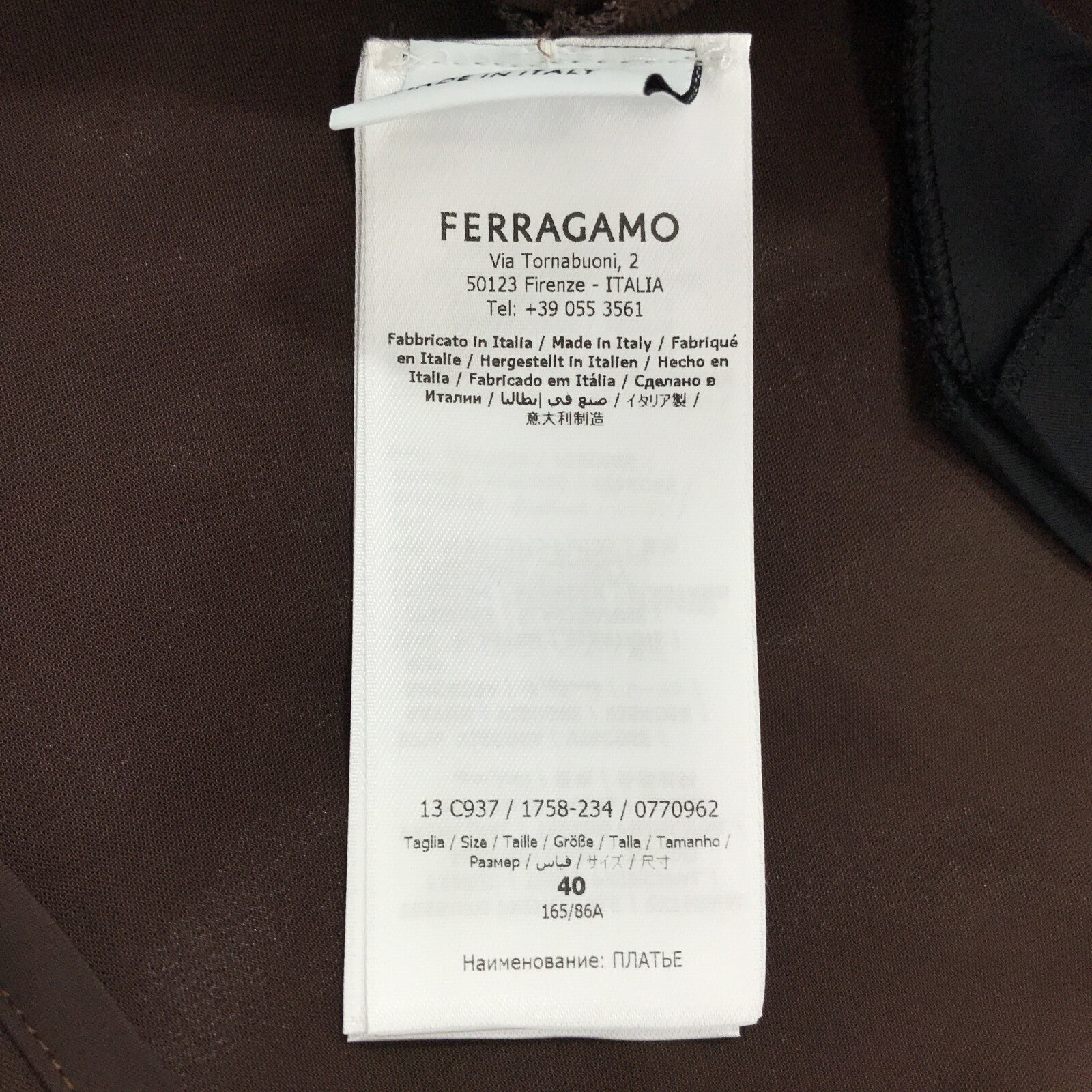 Salvatore Ferragamo Rayon Dress Brown