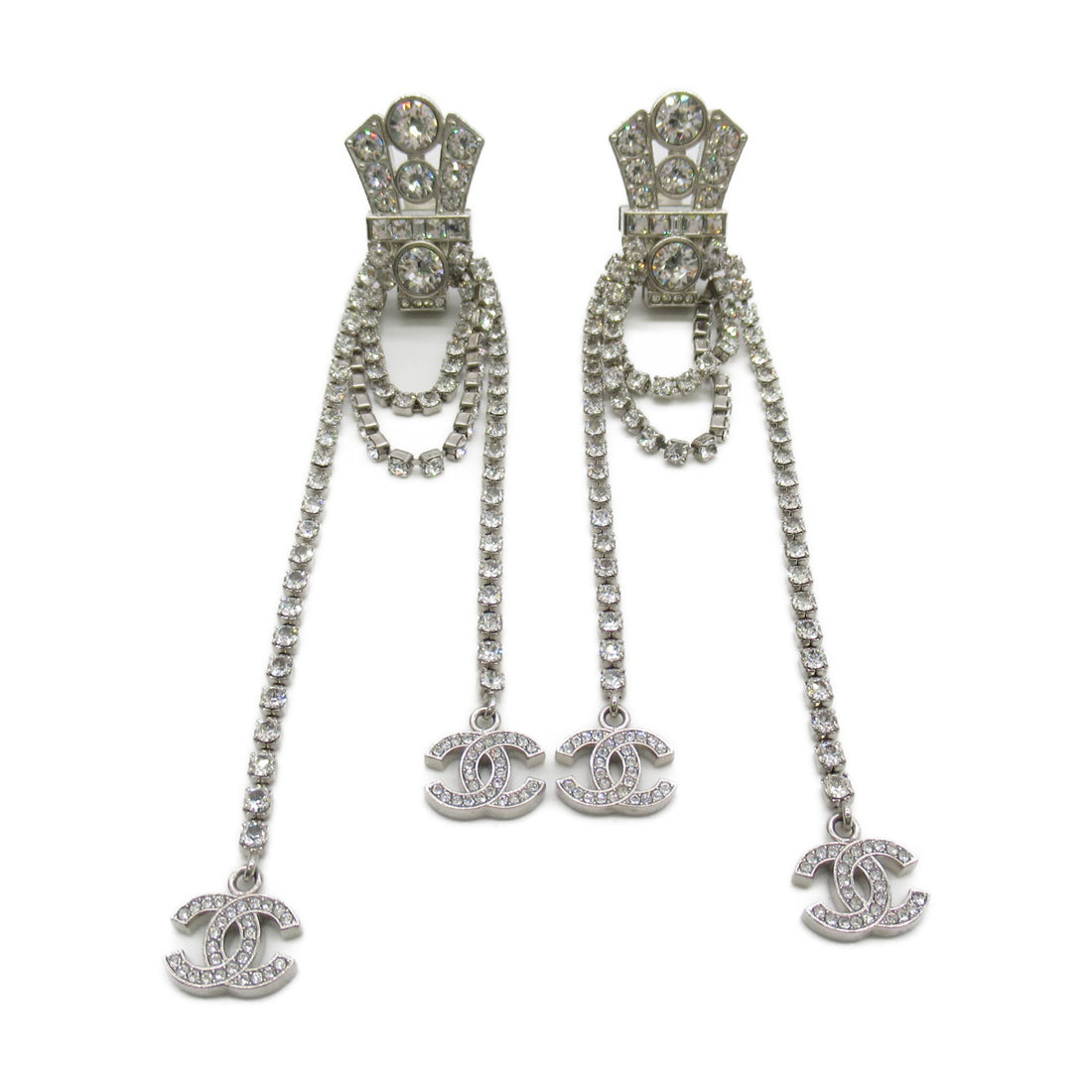 Chanel Swarovski Plated Earrings B23S