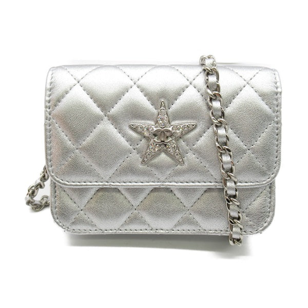 Quilted Leather CC Star Coin Purse on Chain