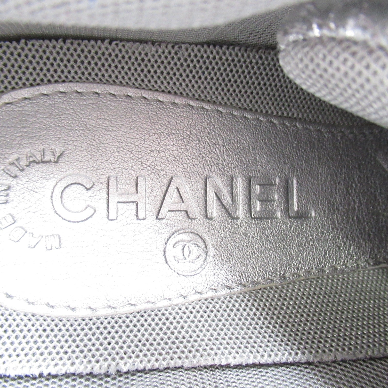 Chanel Leather Sneakers Silver