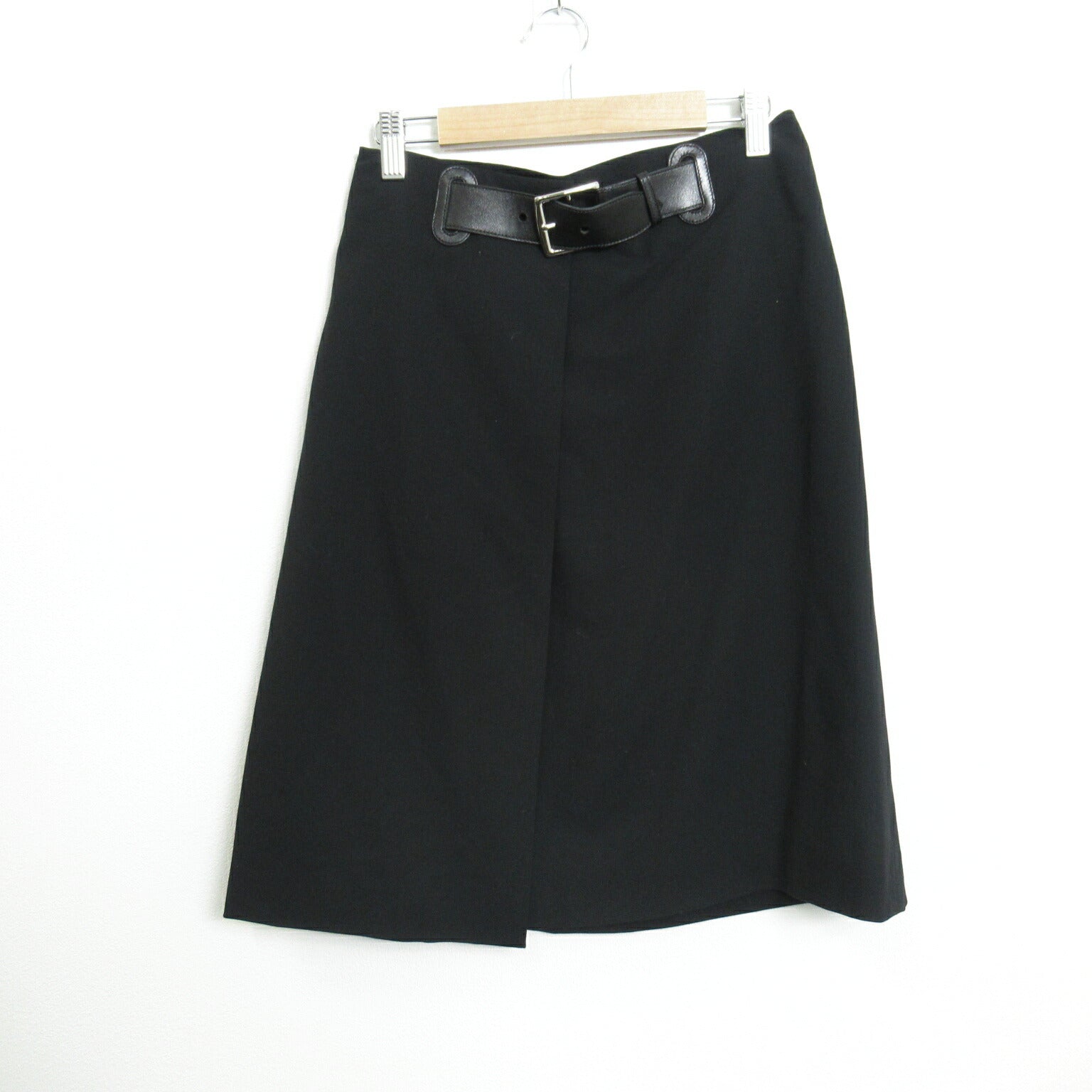 Hermes Wool Skirt Black Used