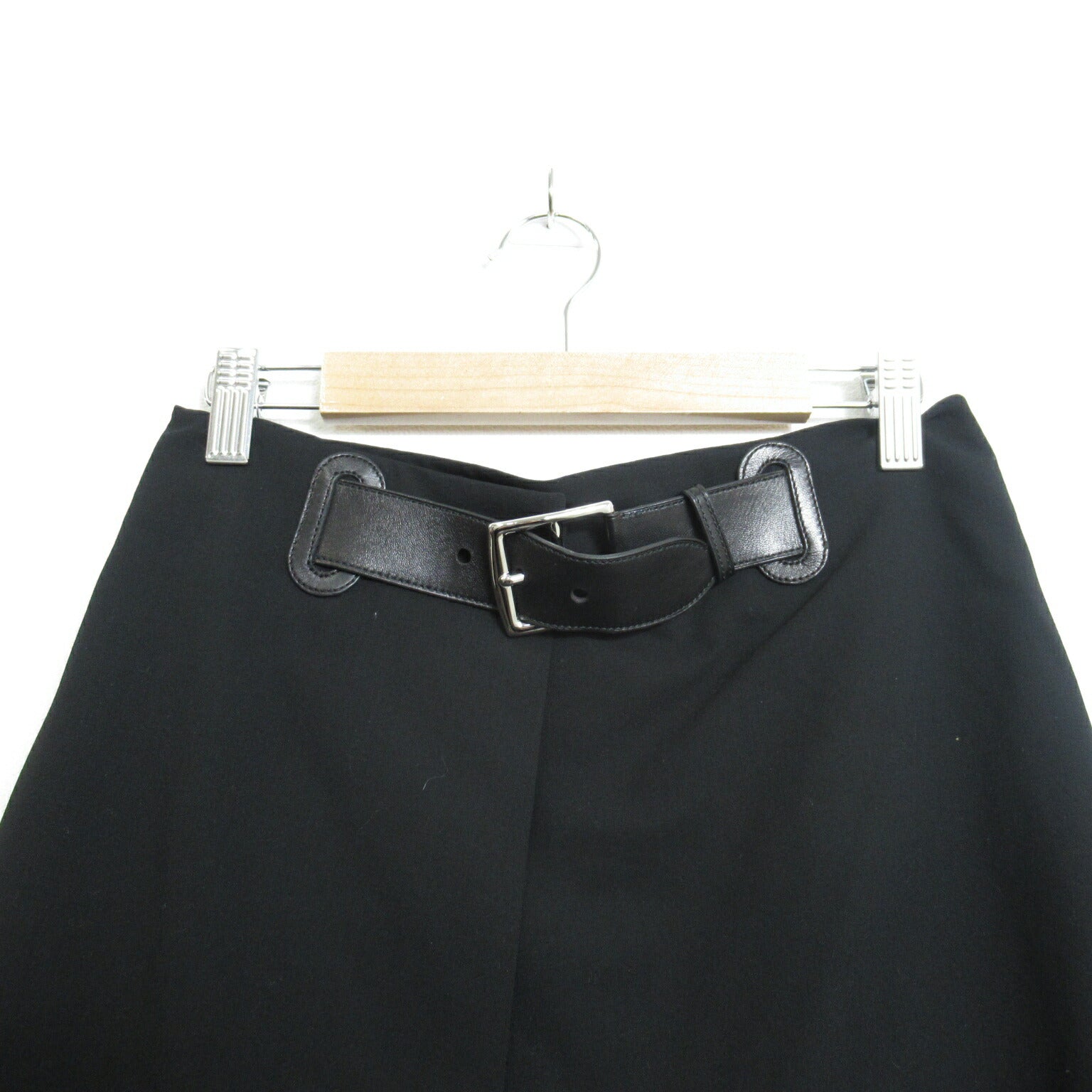 Hermes Wool Skirt Black Used