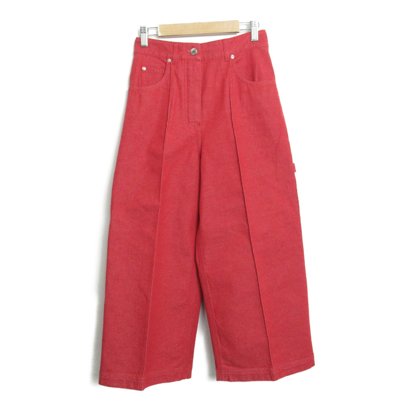 Hermes Cotton Denim Pants Red