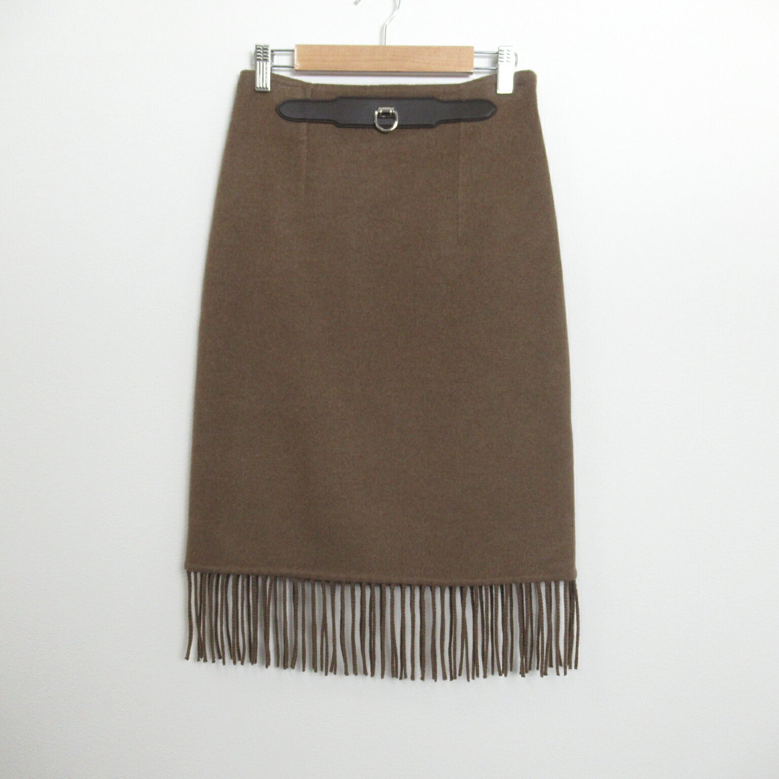 Hermes Cashmere Skirt Brown