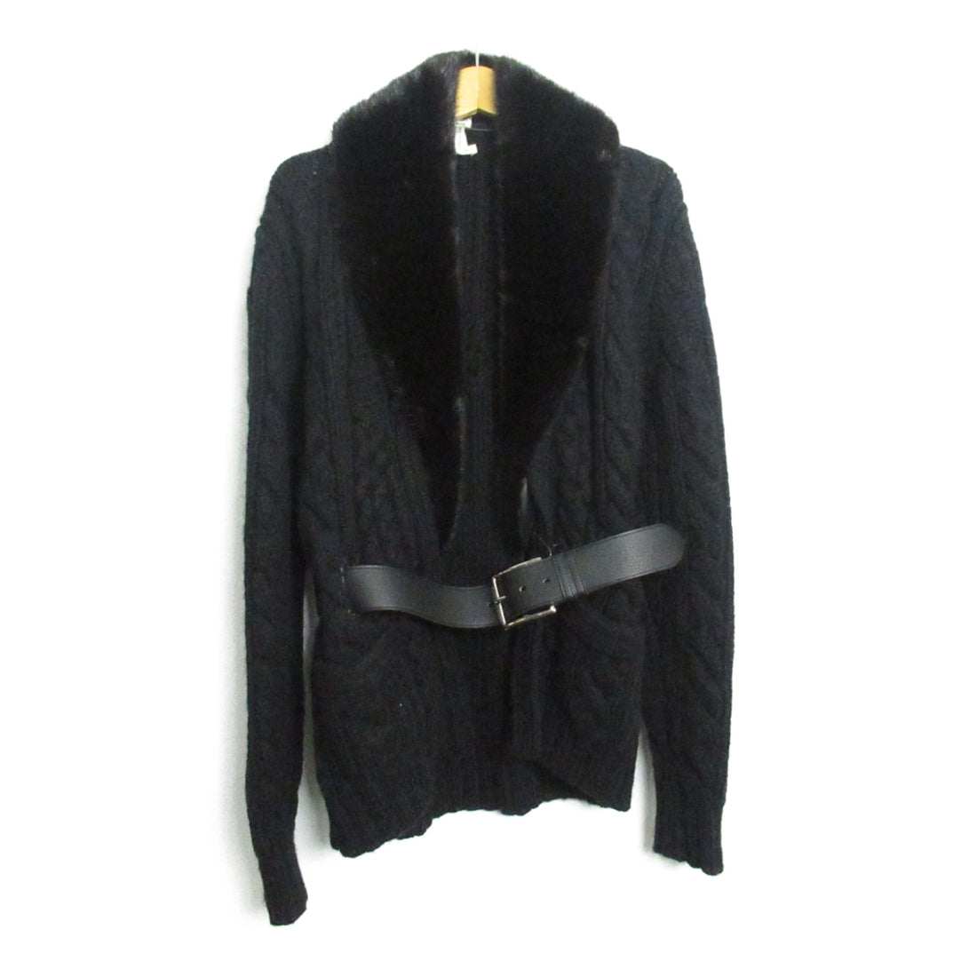 Hermes Cashmere Mink Cardigan with Belt