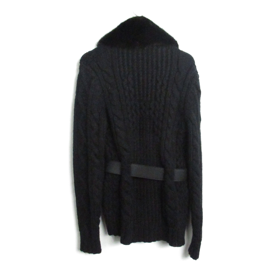 Hermes Cashmere Mink Cardigan with Belt