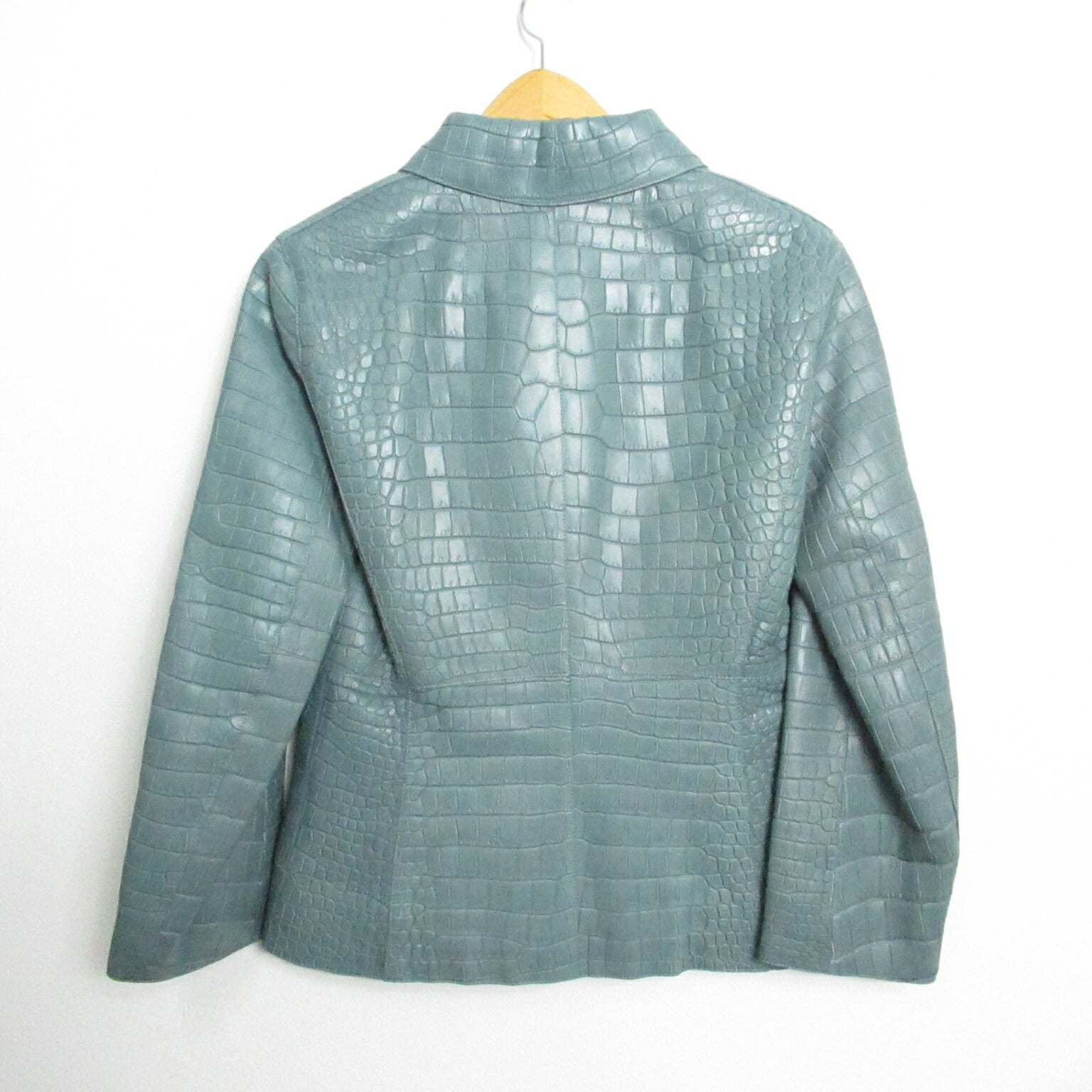 Hermes Crocodile Jacket Blue Outerwear