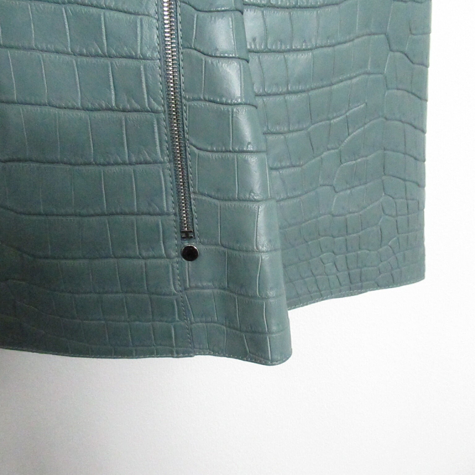 Hermes Crocodile Jacket Blue Outerwear