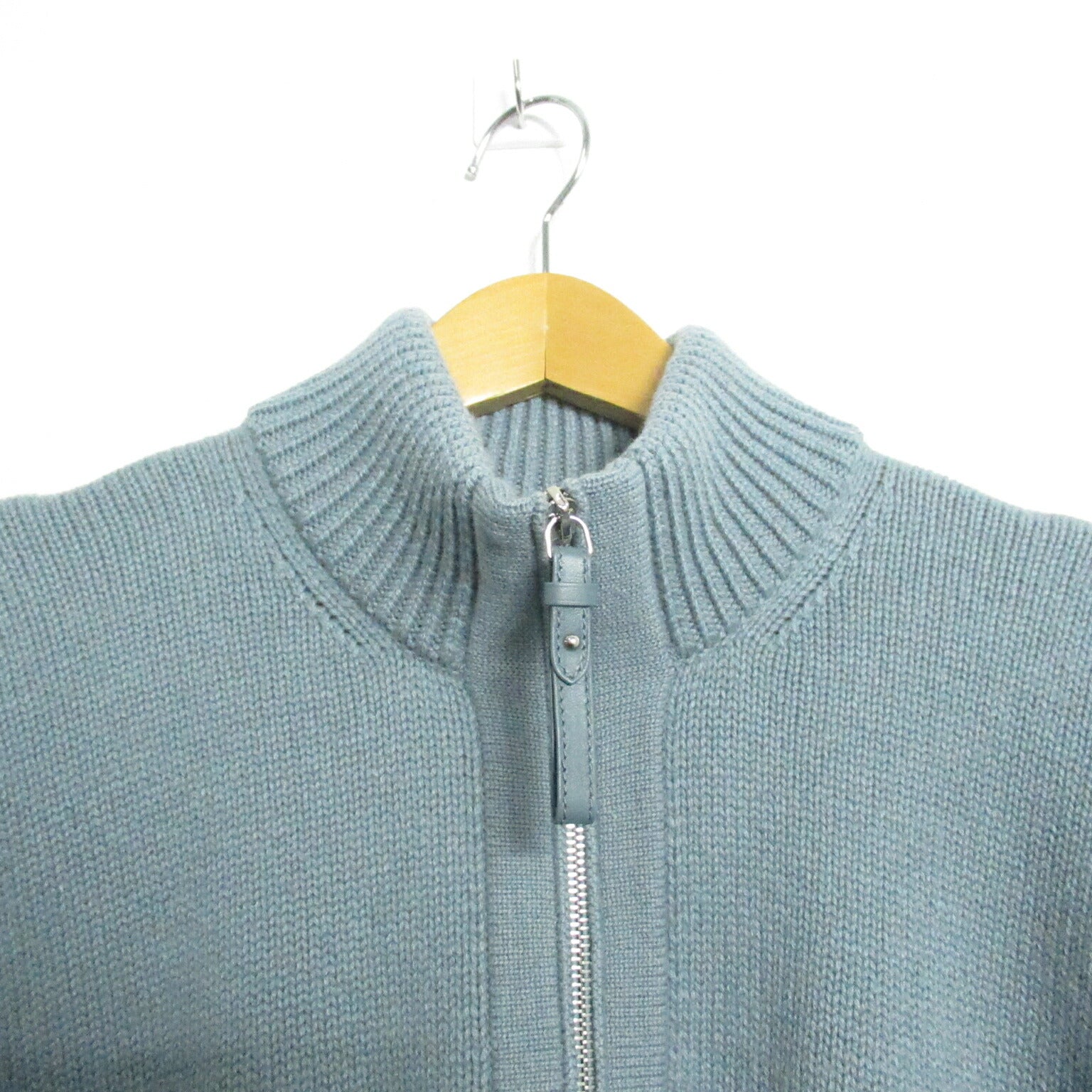 Hermes Cashmere Knit Poncho Blue