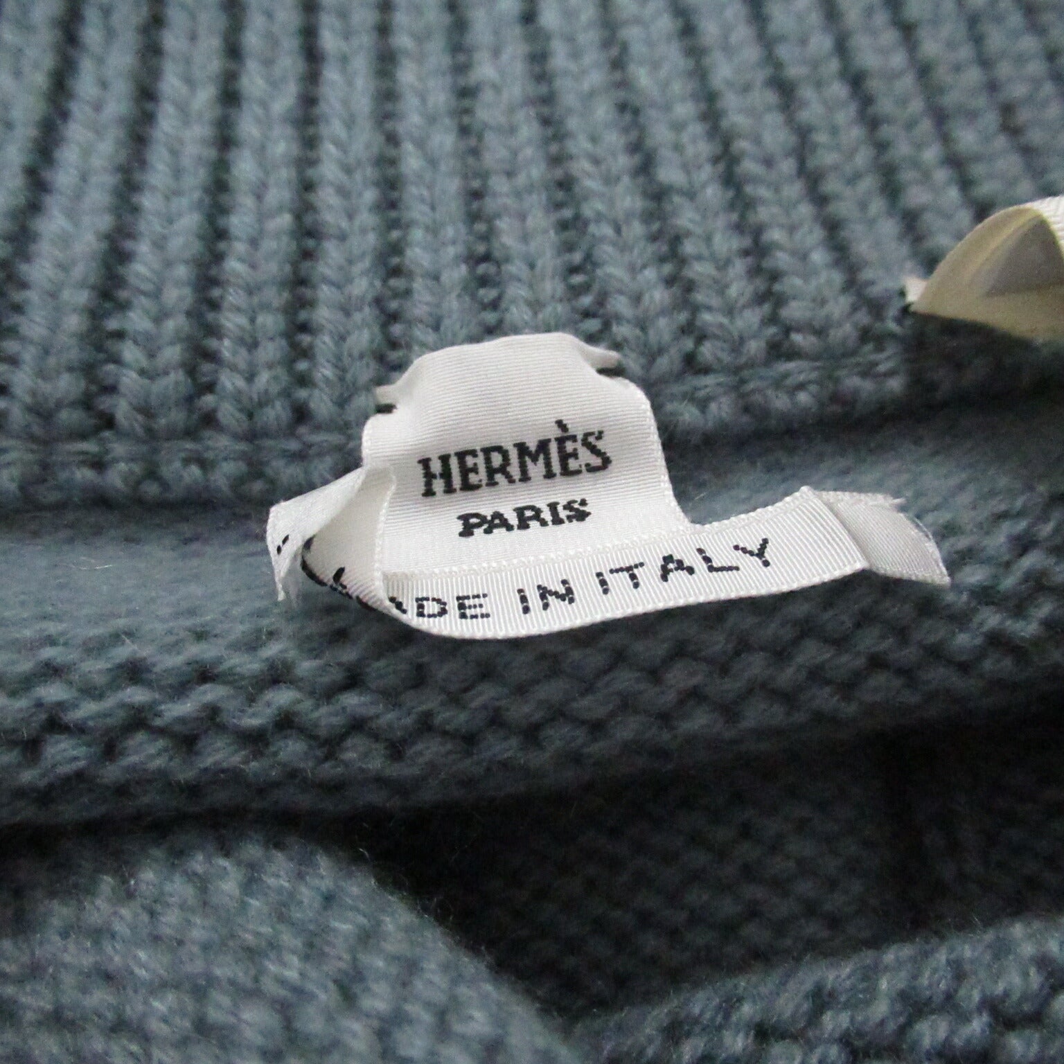 Hermes Cashmere Knit Poncho Blue