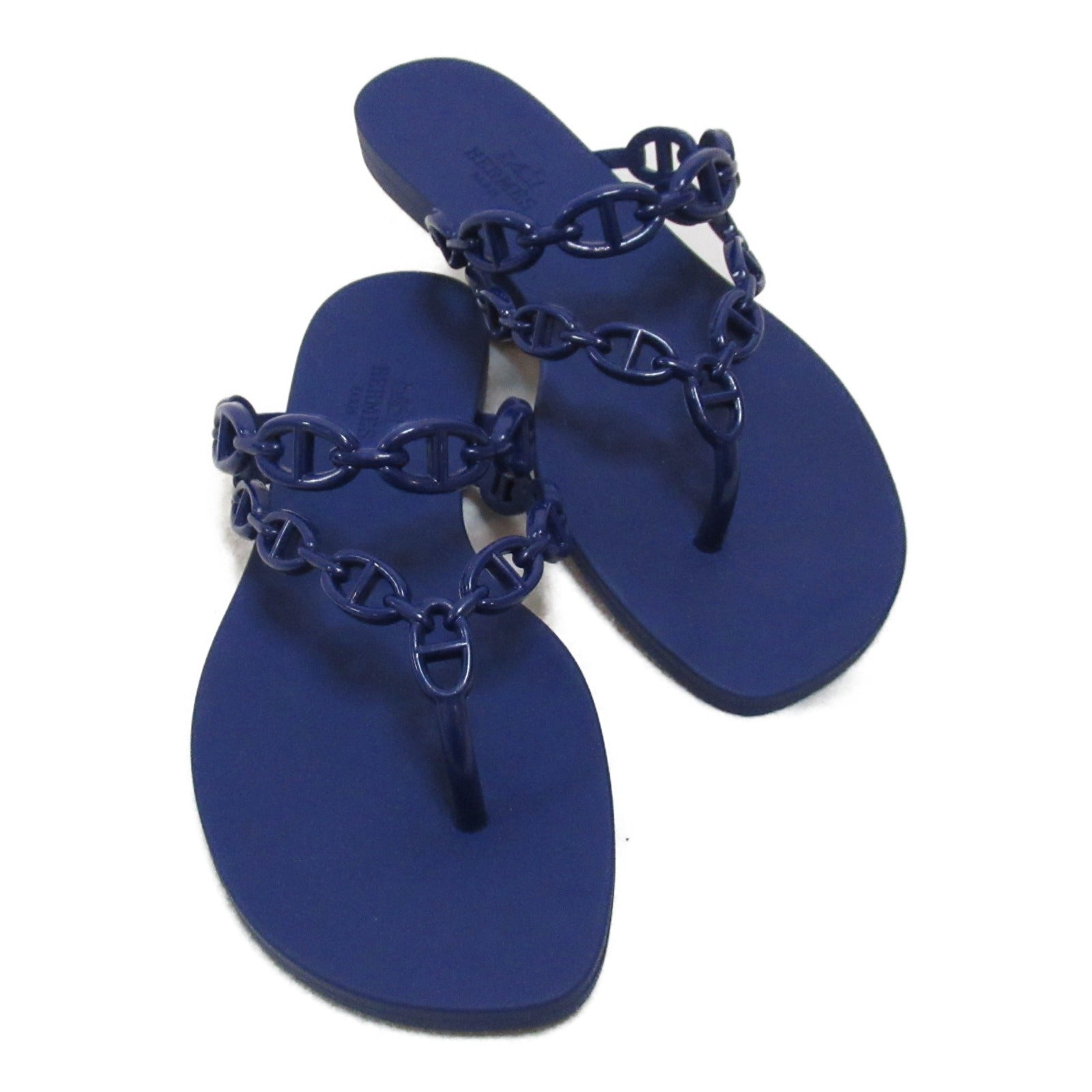 Hermes Island Rubber Sandals Blue