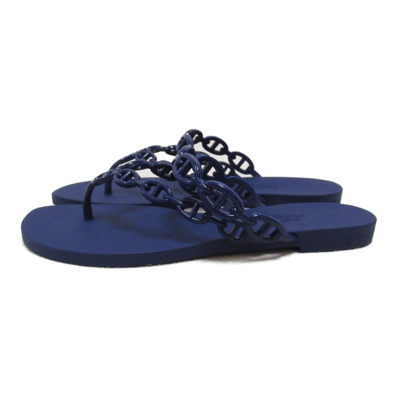 Hermes Island Rubber Sandals Blue