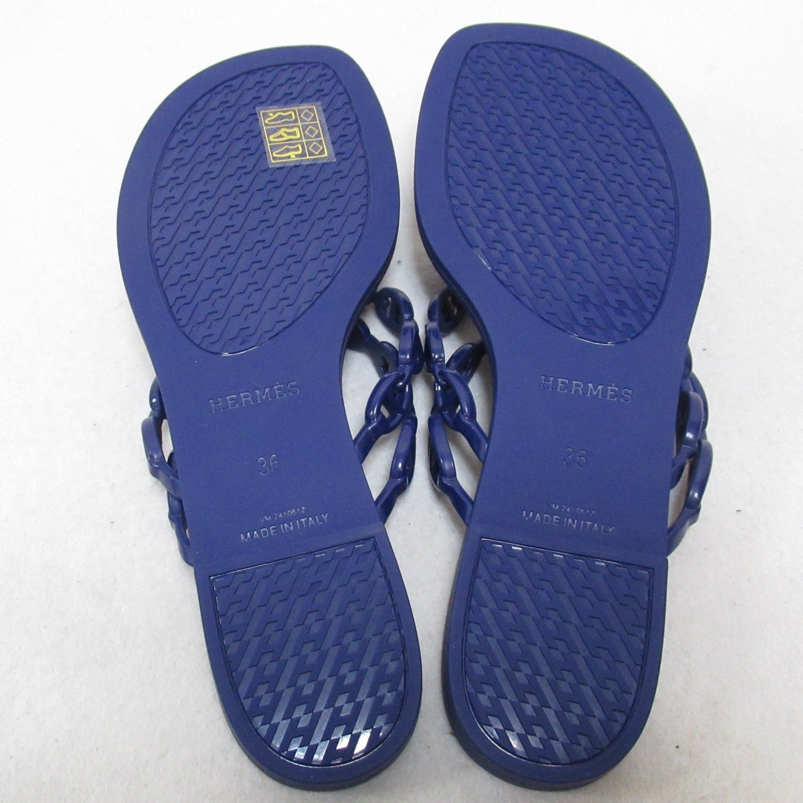 Hermes Island Rubber Sandals Blue