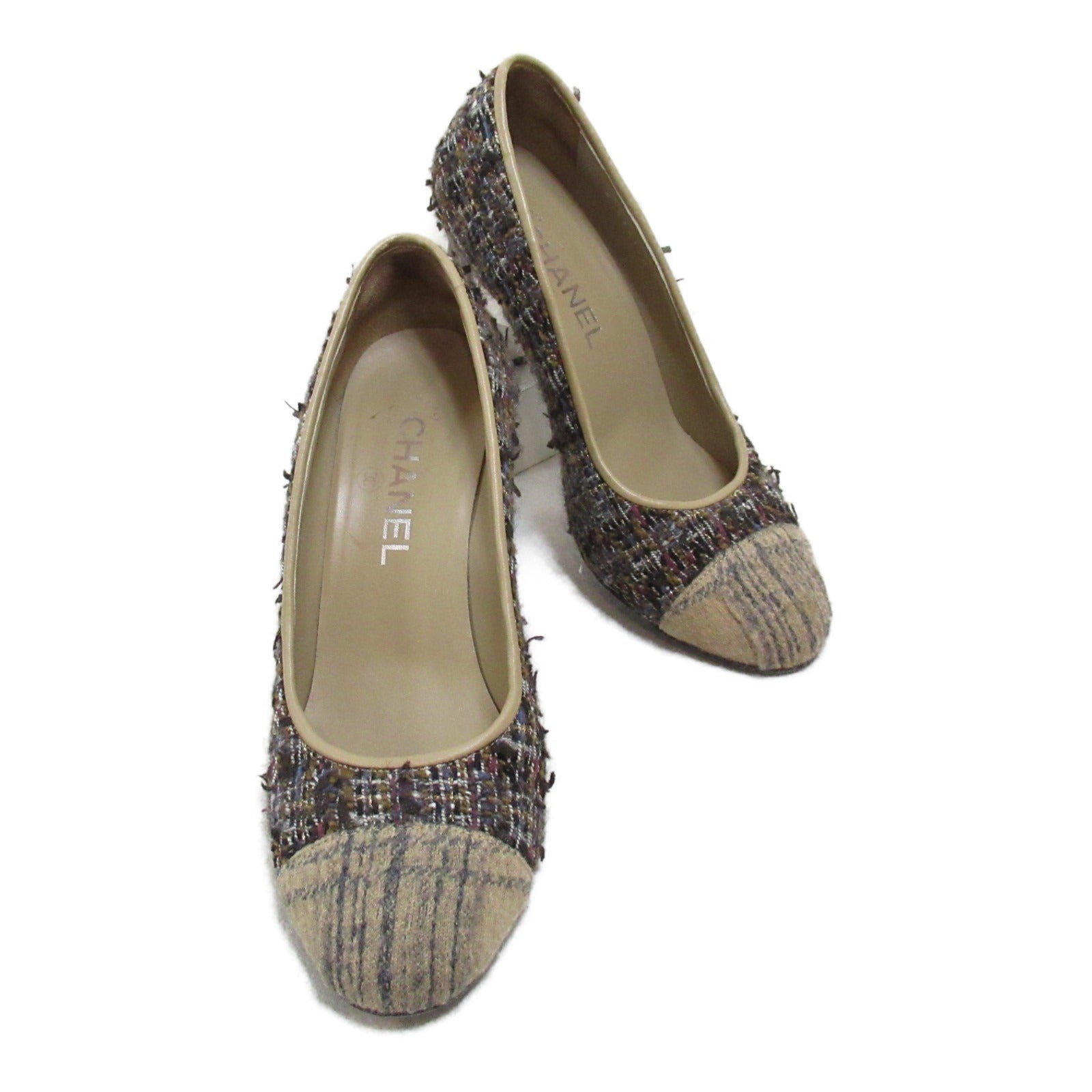 Chanel Tweed Logo Canvas Pumps G34150