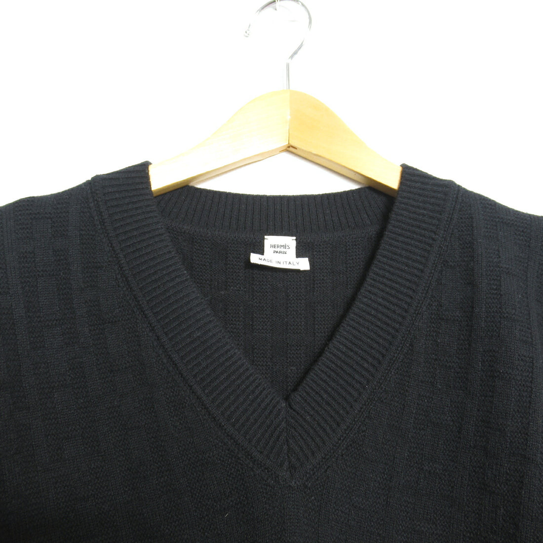 Hermes Wool Knit Vest Black Unisex