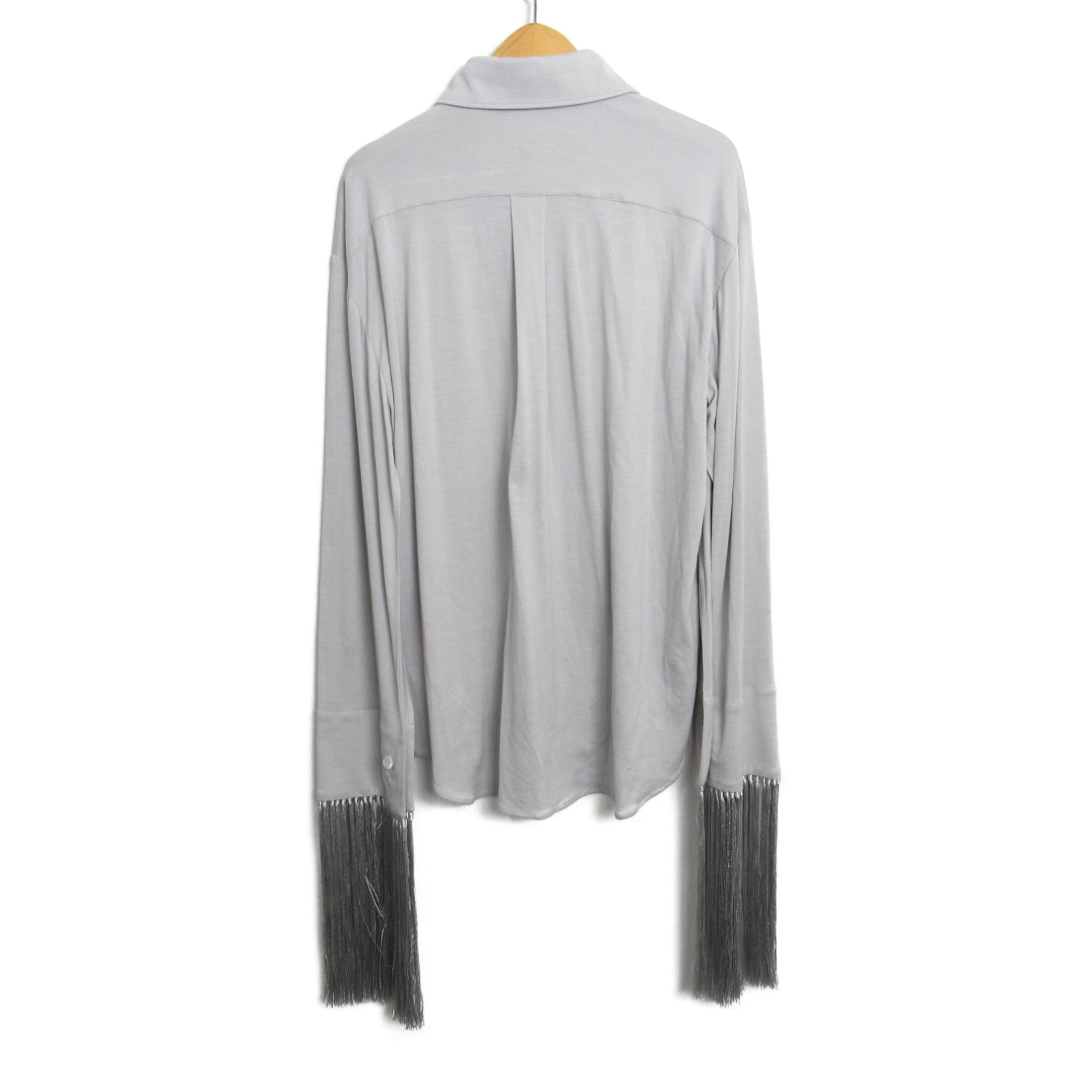 Burberry Wool Silk Acetate Fringe Sleeve Shirt