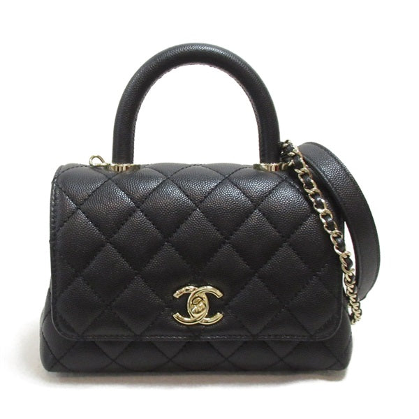 CC Caviar Quilted Small Handle Flap Bag AS2215