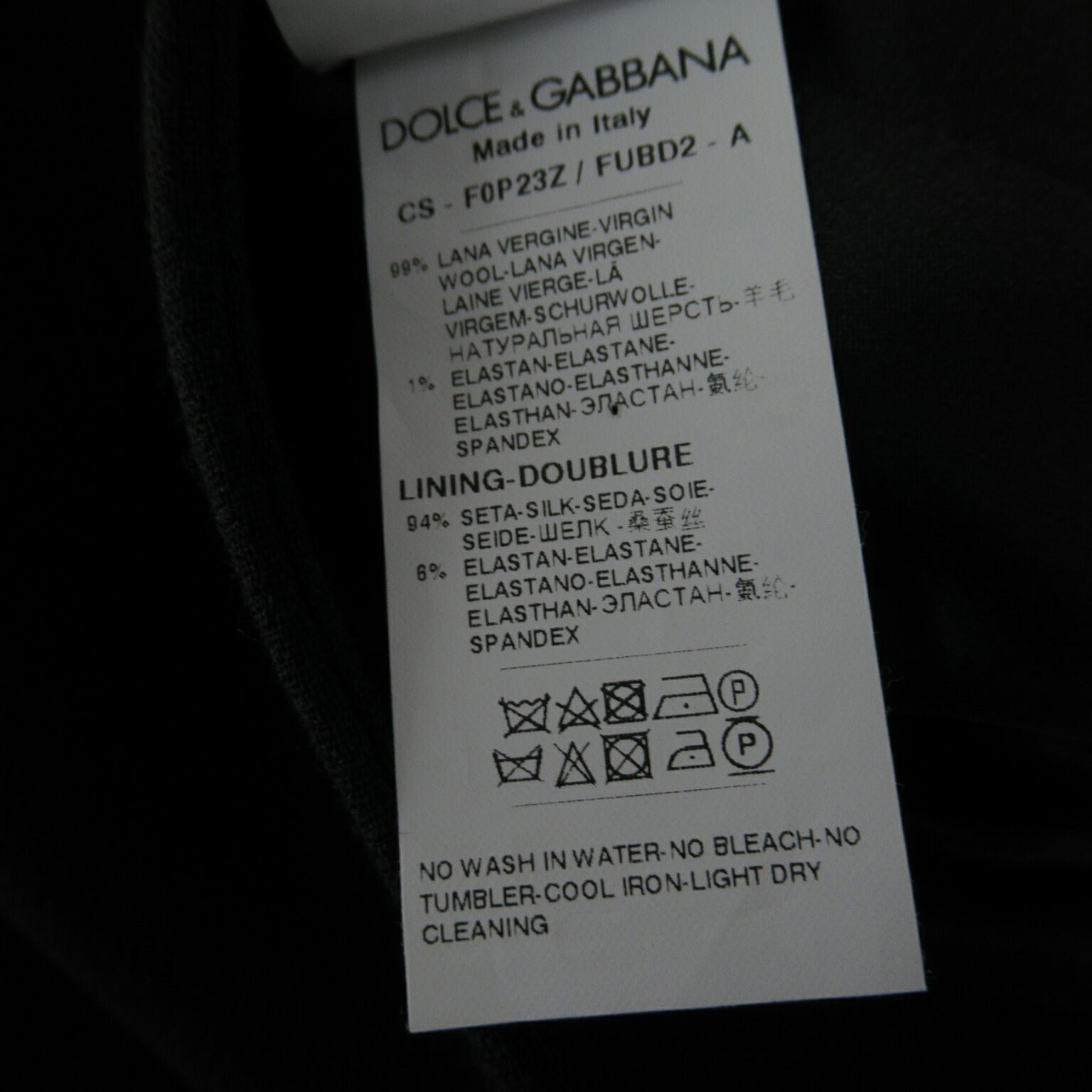 Dolce & Gabbana Wool Coat Black