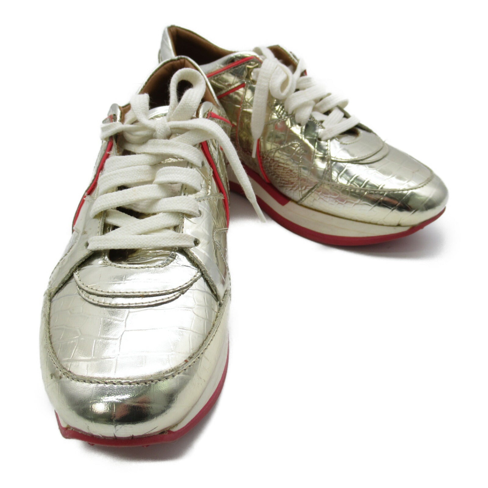 Jimmy Choo Leather Sneakers Silver