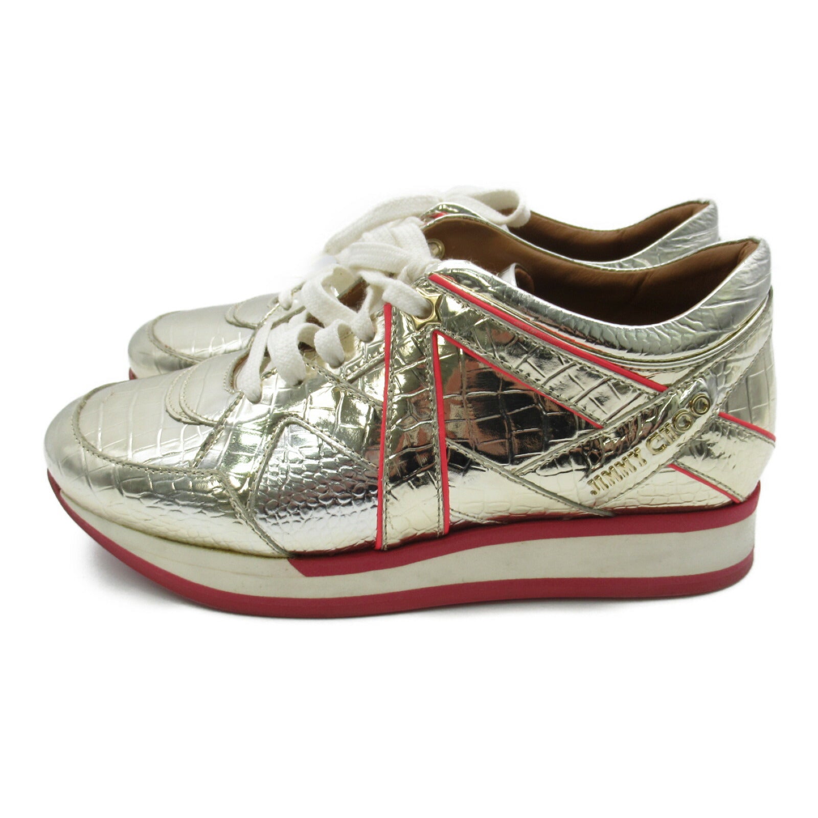 Jimmy Choo Leather Sneakers Silver