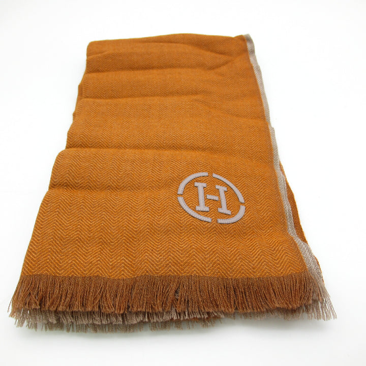 Hermes Cashmere Sheepskin Scarf Himalaya Dip Dye