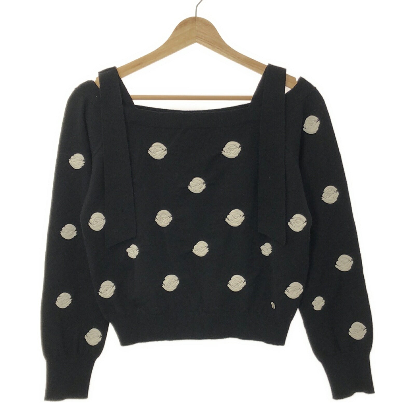 Chanel Camellia Wool Sweater Black