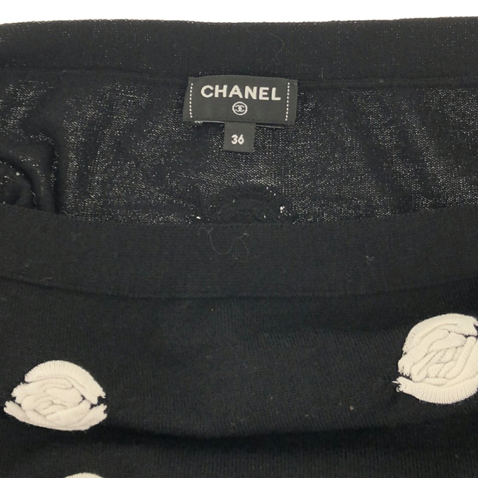 Chanel Camellia Wool Sweater Black